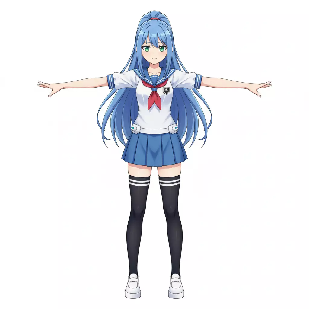 Stylized Anime Girl 3D Character Low-poly 3D model