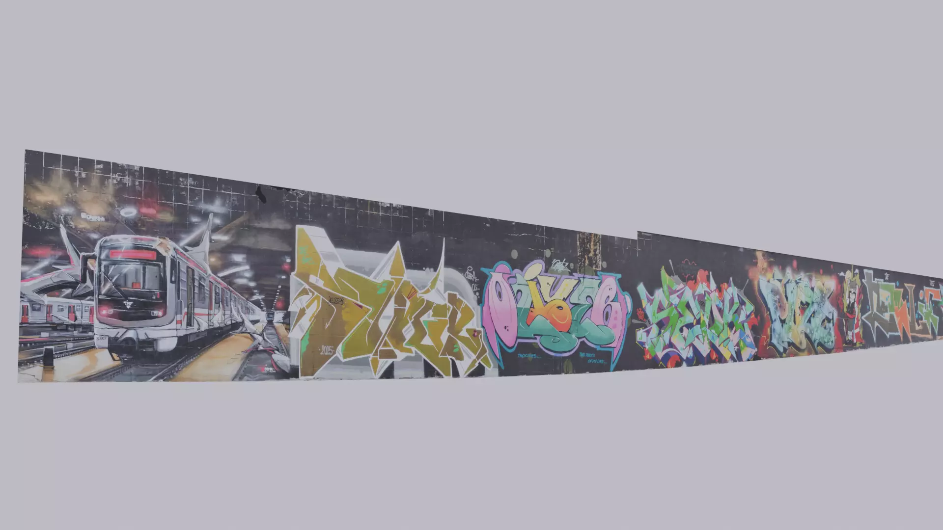 Big graffiti wall II 3D model_4