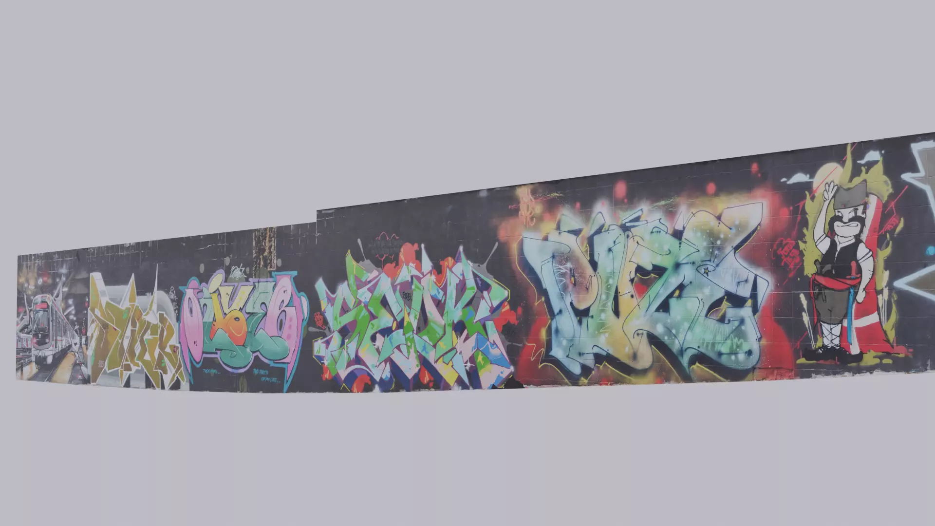 Big graffiti wall II 3D model_5