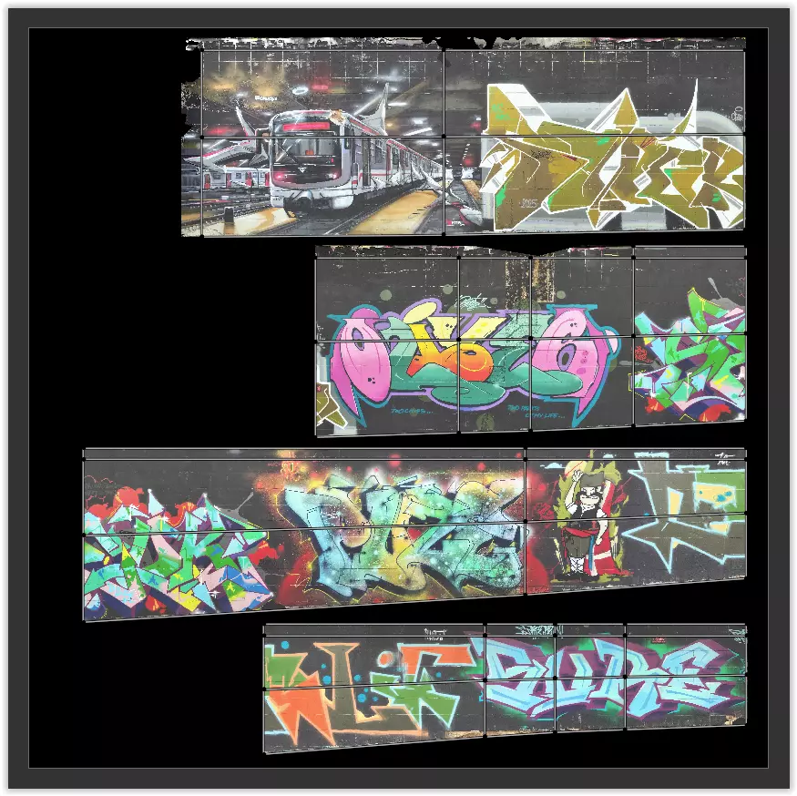 Big graffiti wall II 3D model_8