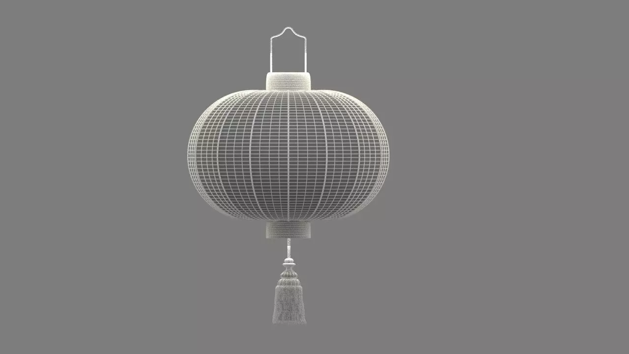 Chinese Red Lantern Low-poly 3D model_13