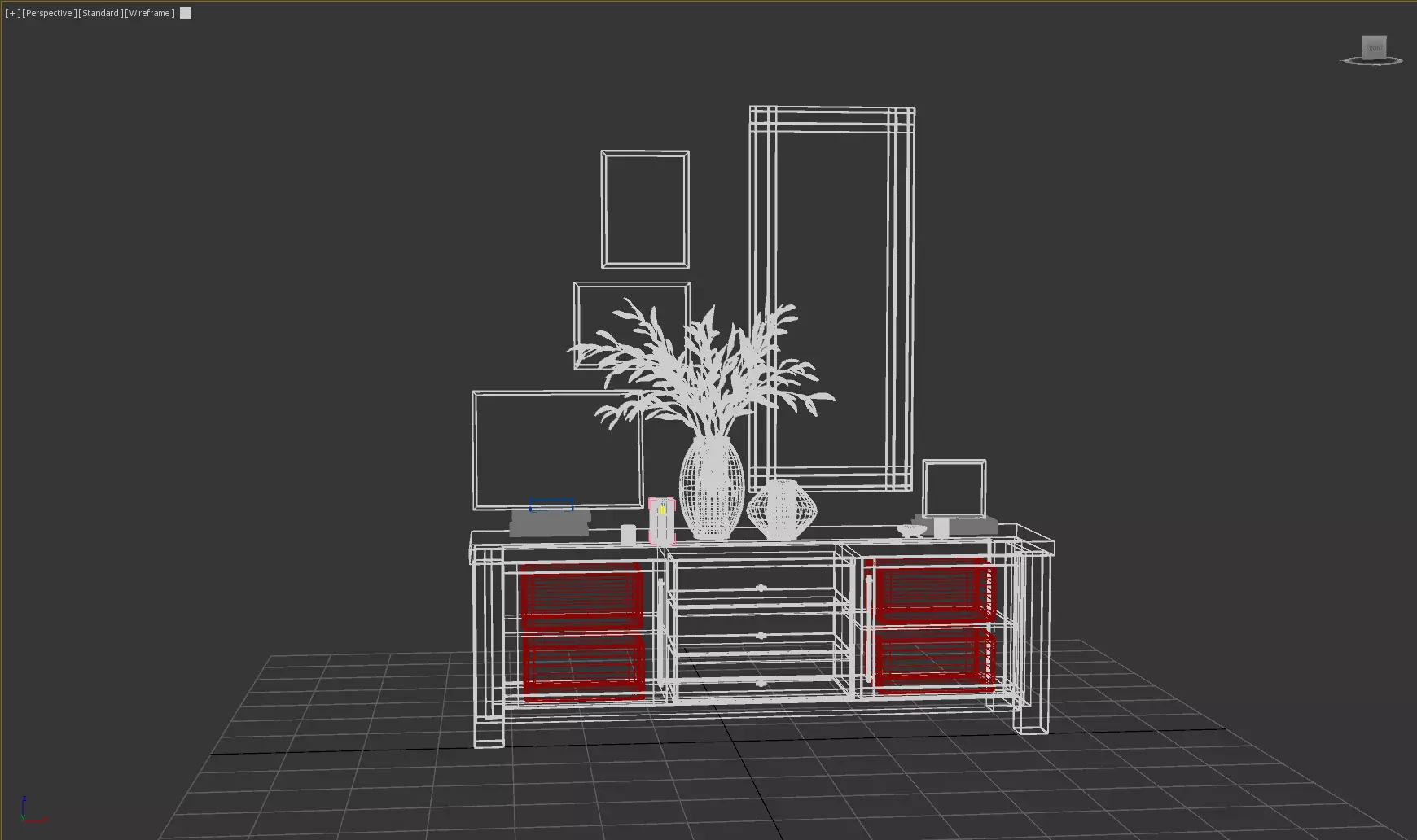 Oakleigh Media Console 80 Livingroom Table Create and Barrell C Low-poly 3D model_10