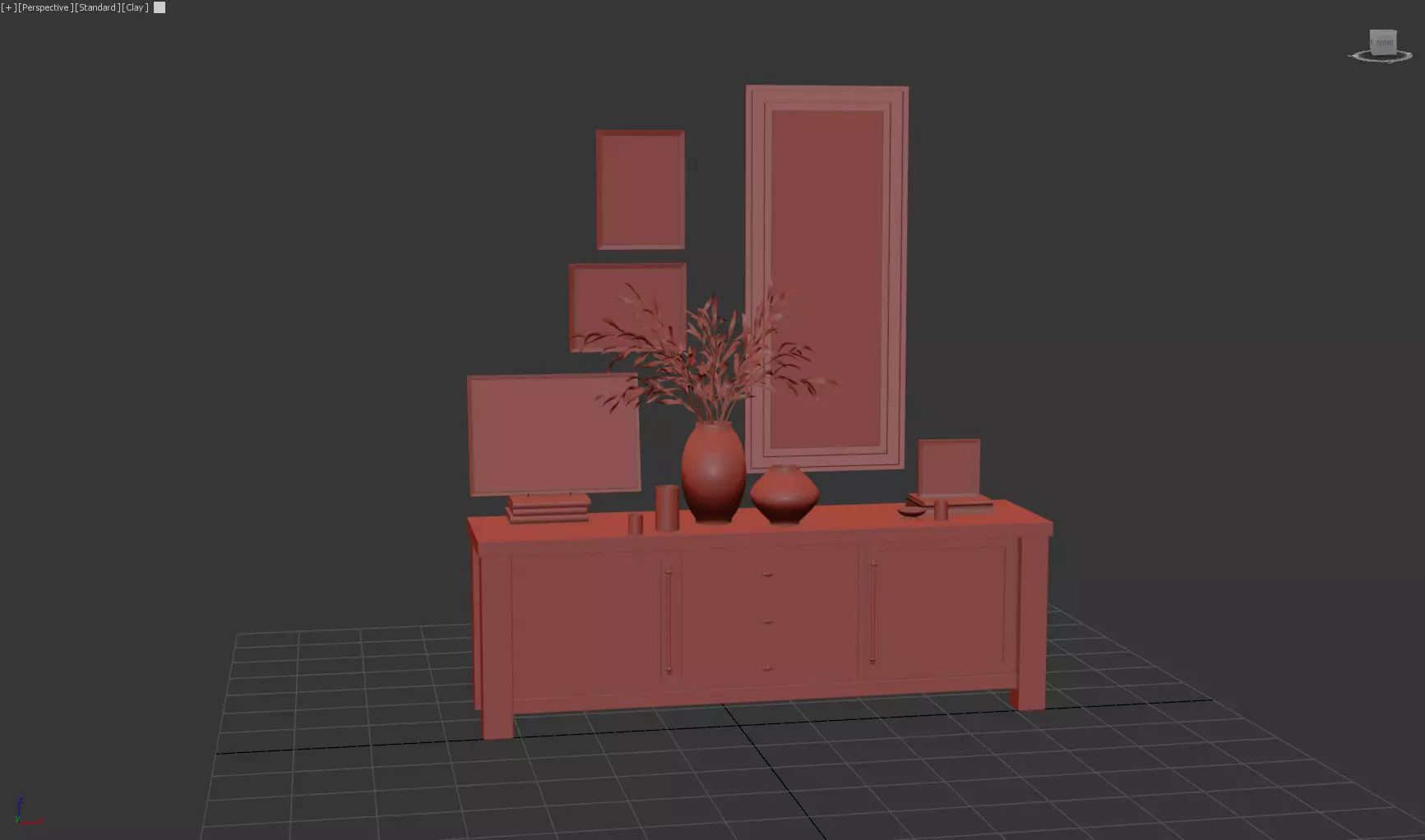 Oakleigh Media Console 80 Livingroom Table Create and Barrell C Low-poly 3D model_7