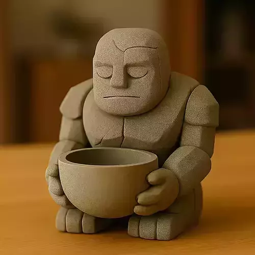 Flower Bowl Planter Golem