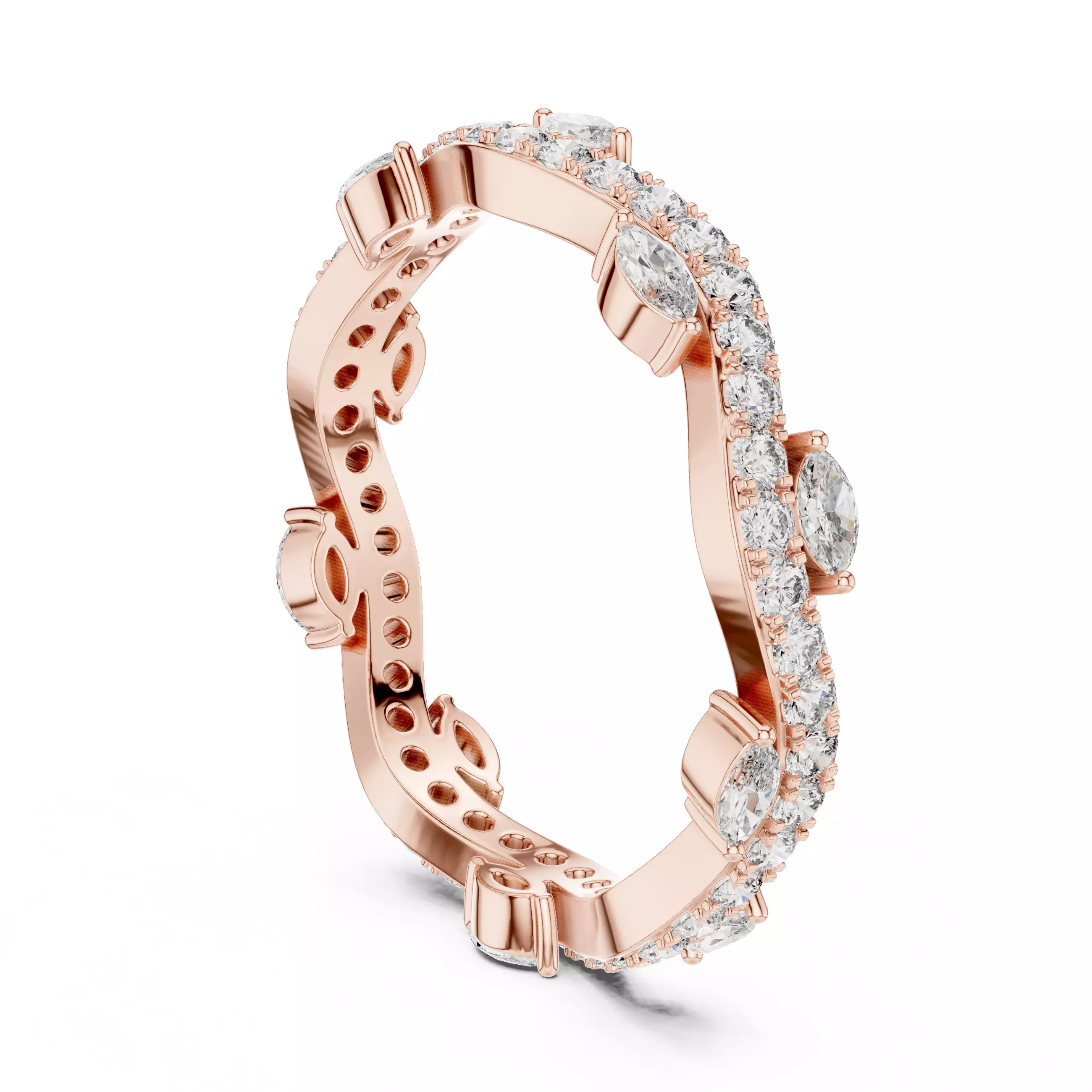 Solitaire Band Ring 3dm stl renders animation videos details 3D print model_3