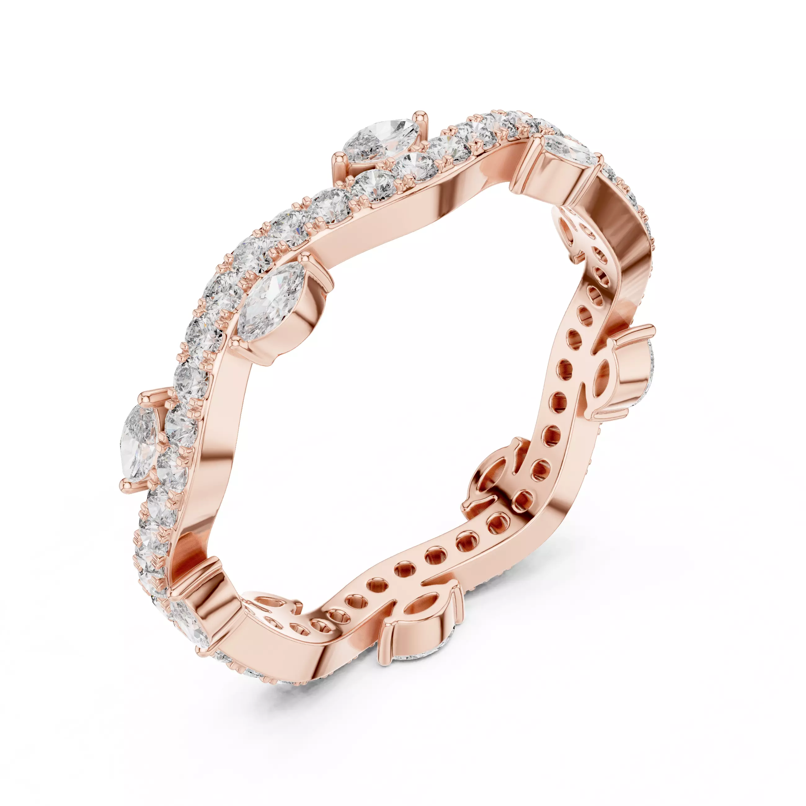 Solitaire Band Ring 3dm stl renders animation videos details 3D print model_4