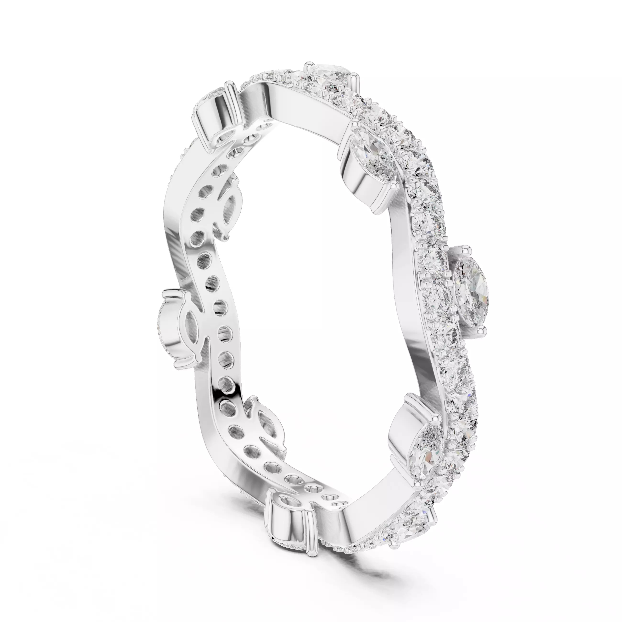 Solitaire Band Ring 3dm stl renders animation videos details 3D print model_6