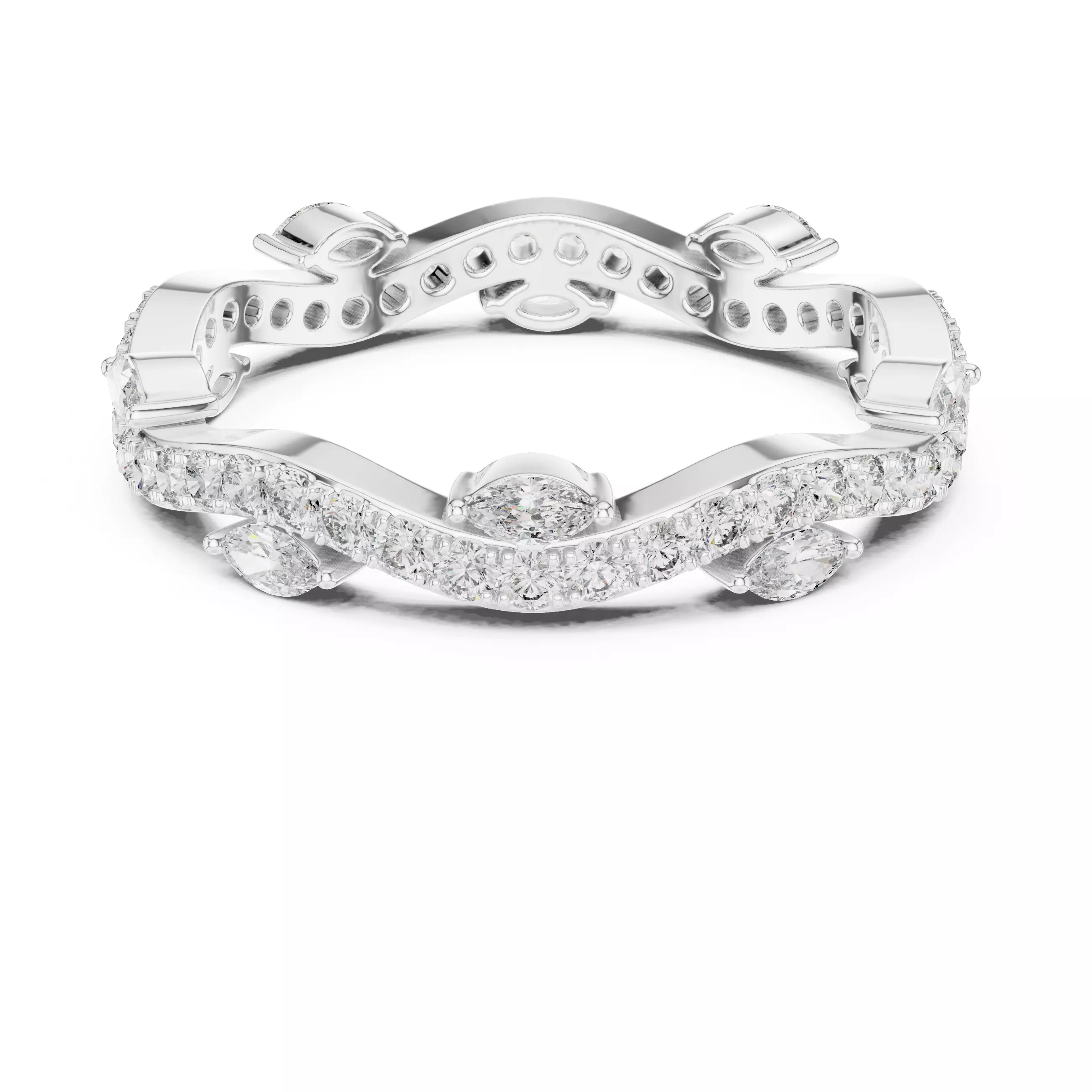 Solitaire Band Ring 3dm stl renders animation videos details 3D print model_9