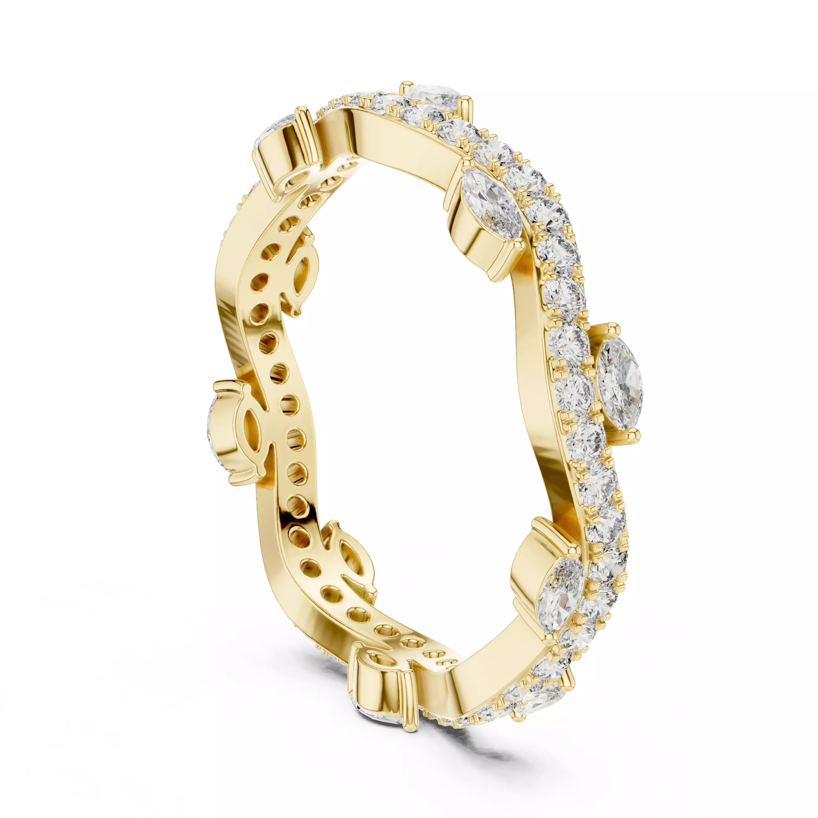 Solitaire Band Ring 3dm stl renders animation videos details 3D print model_10