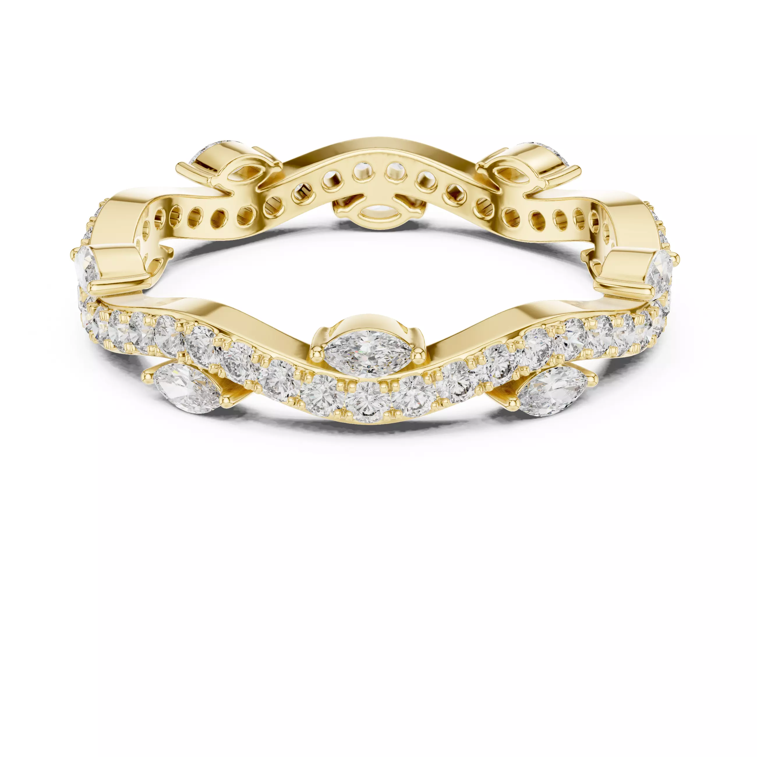 Solitaire Band Ring 3dm stl renders animation videos details 3D print model_13