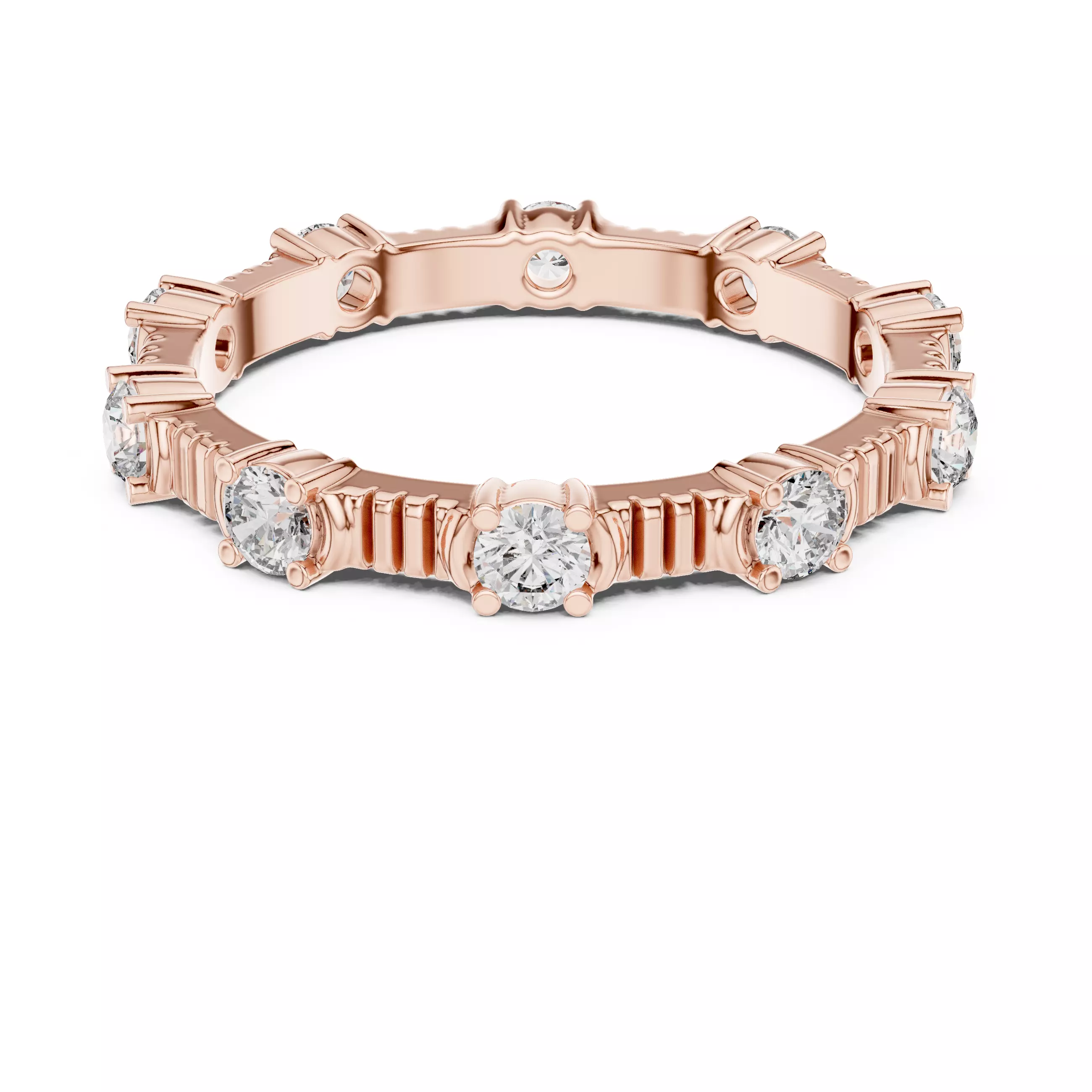 Solitaire Band Ring 3dm stl renders animation videos details  3D print model_0