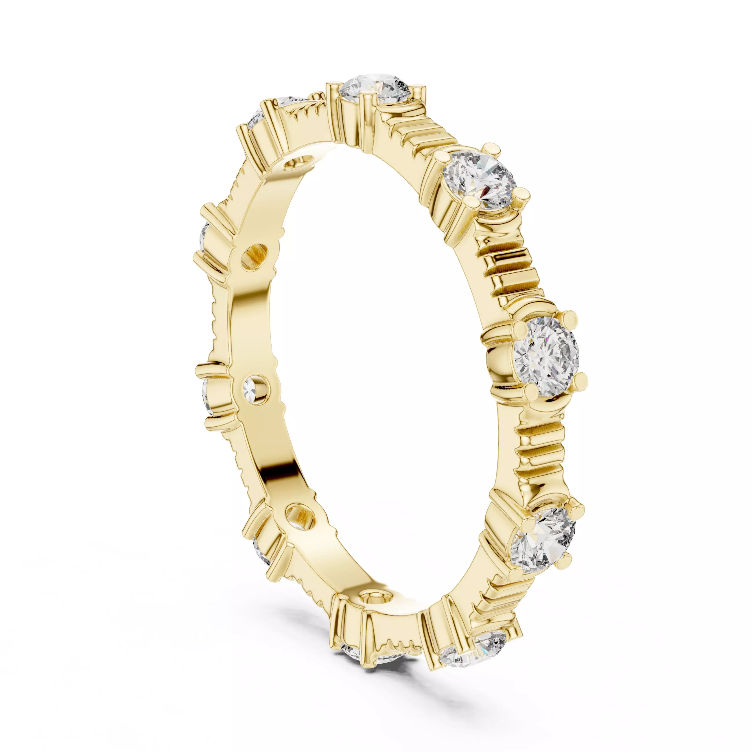 Solitaire Band Ring 3dm stl renders animation videos details  3D print model_10