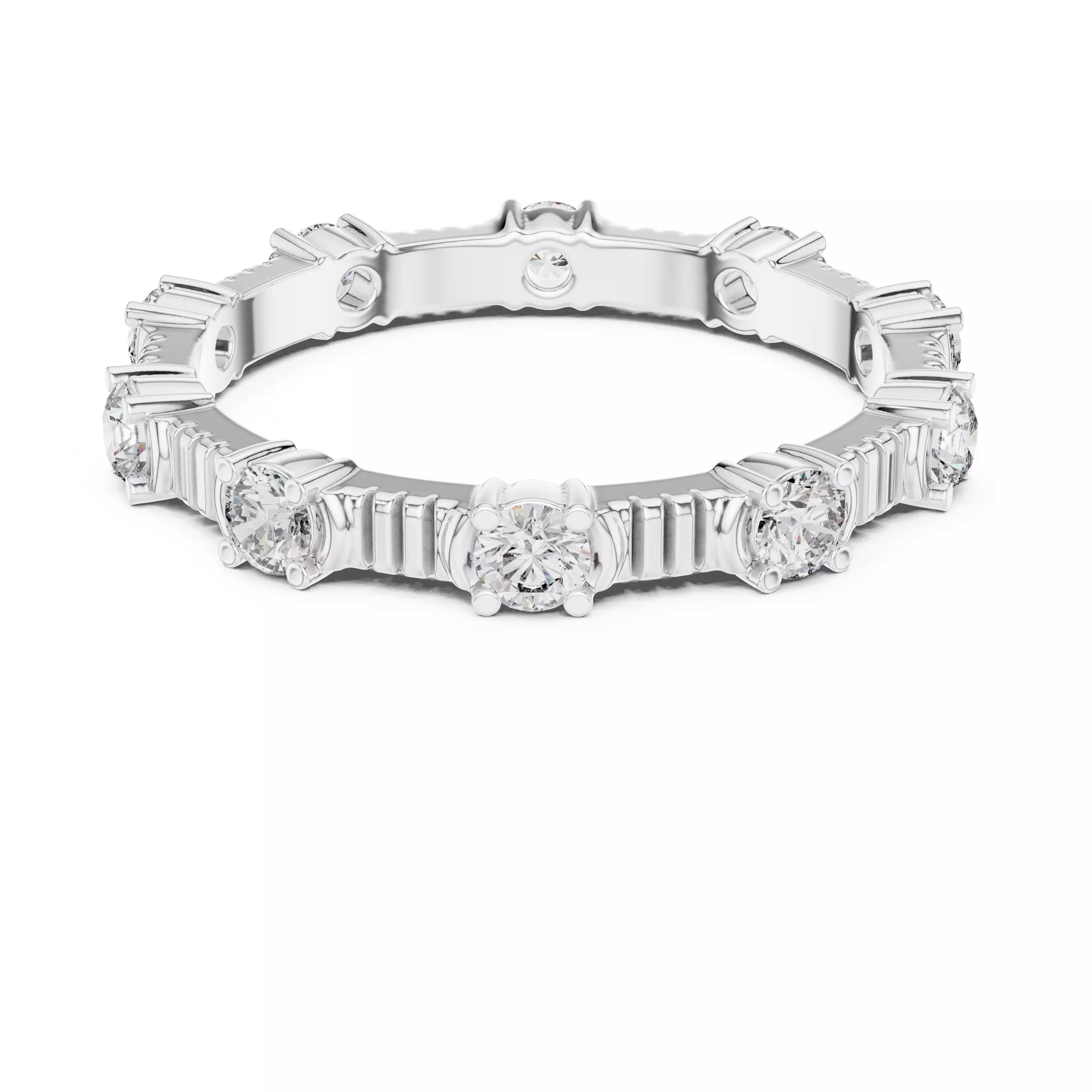 Solitaire Band Ring 3dm stl renders animation videos details  3D print model_9