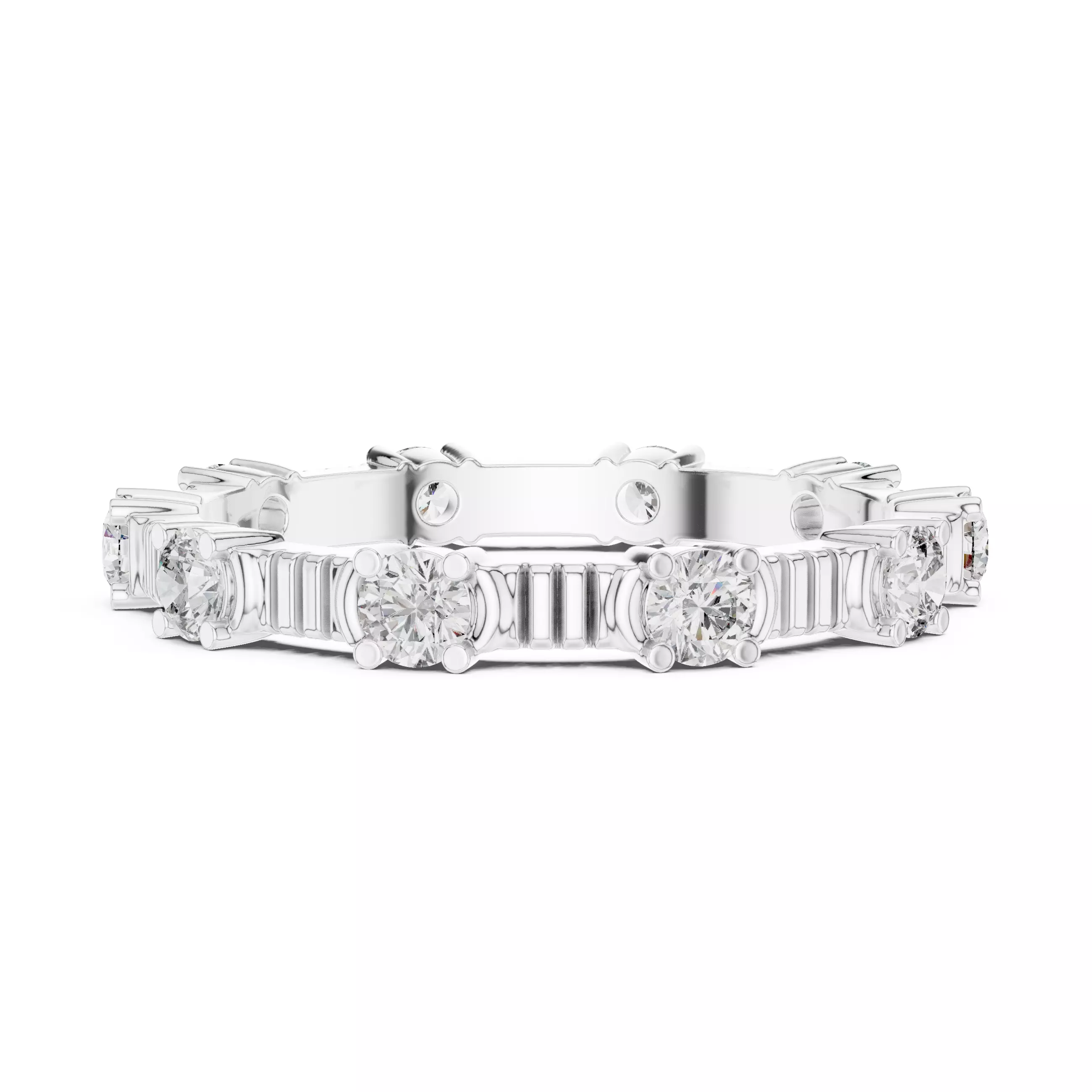 Solitaire Band Ring 3dm stl renders animation videos details  3D print model_8