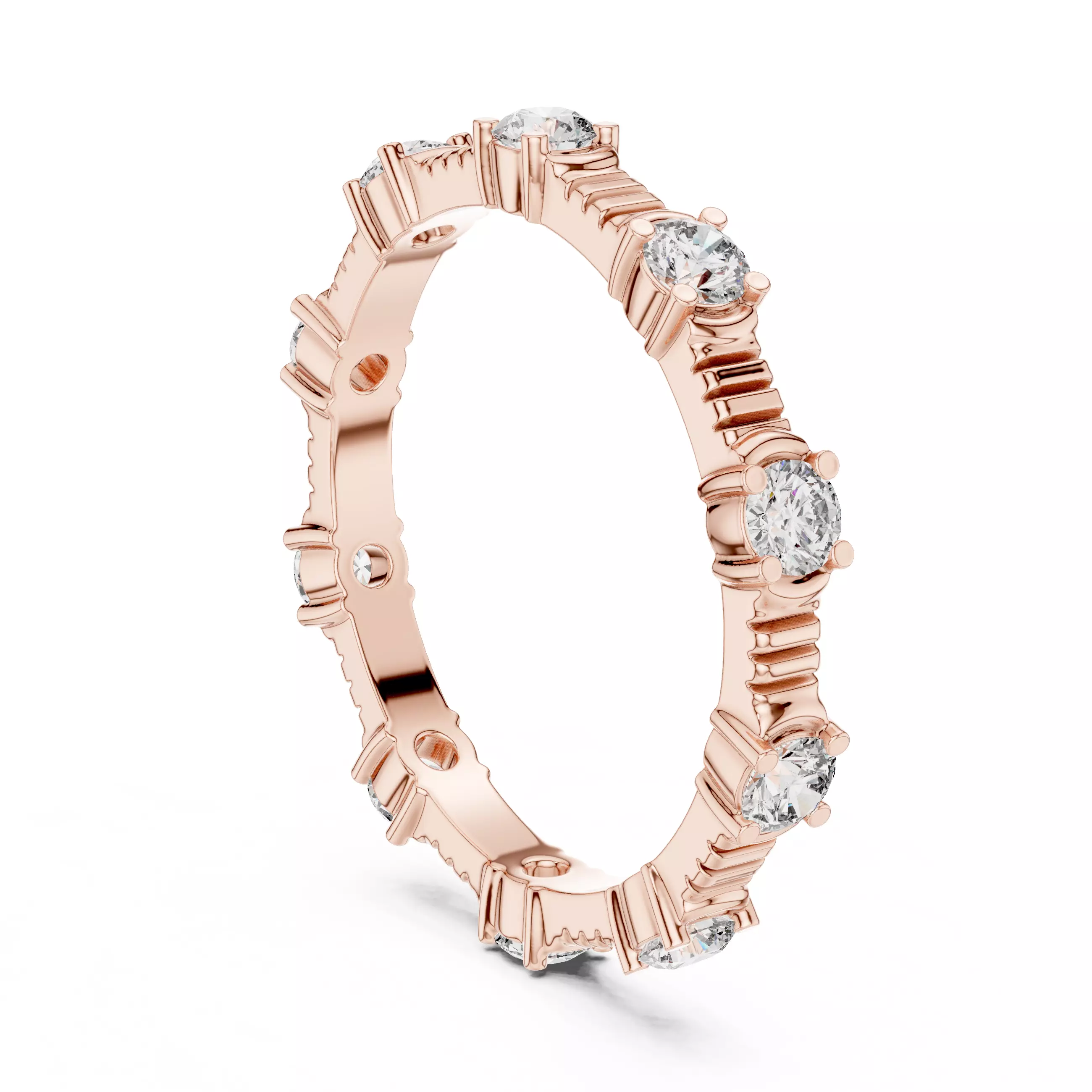 Solitaire Band Ring 3dm stl renders animation videos details  3D print model_3