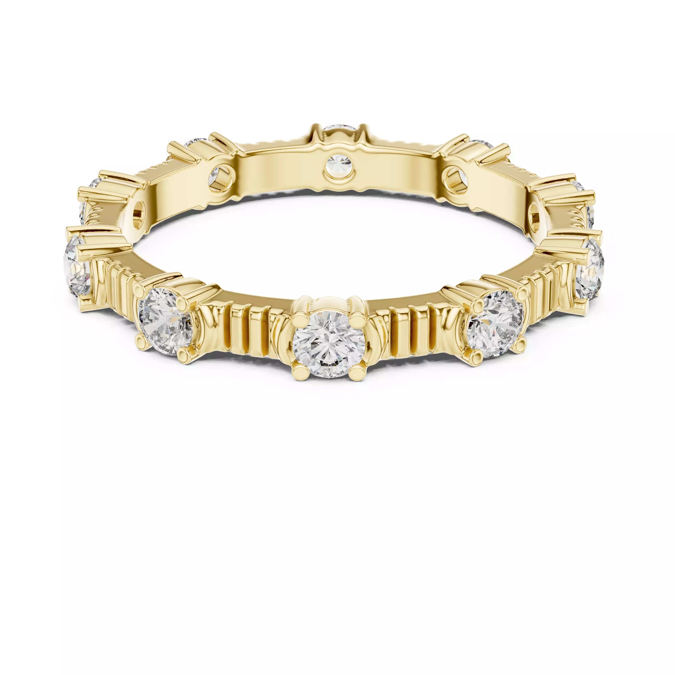 Solitaire Band Ring 3dm stl renders animation videos details  3D print model_13