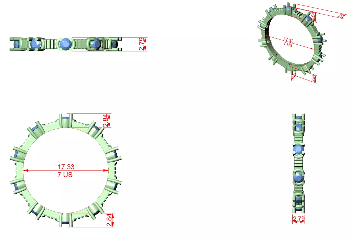 Solitaire Band Ring 3dm stl renders animation videos details  3D print model_1