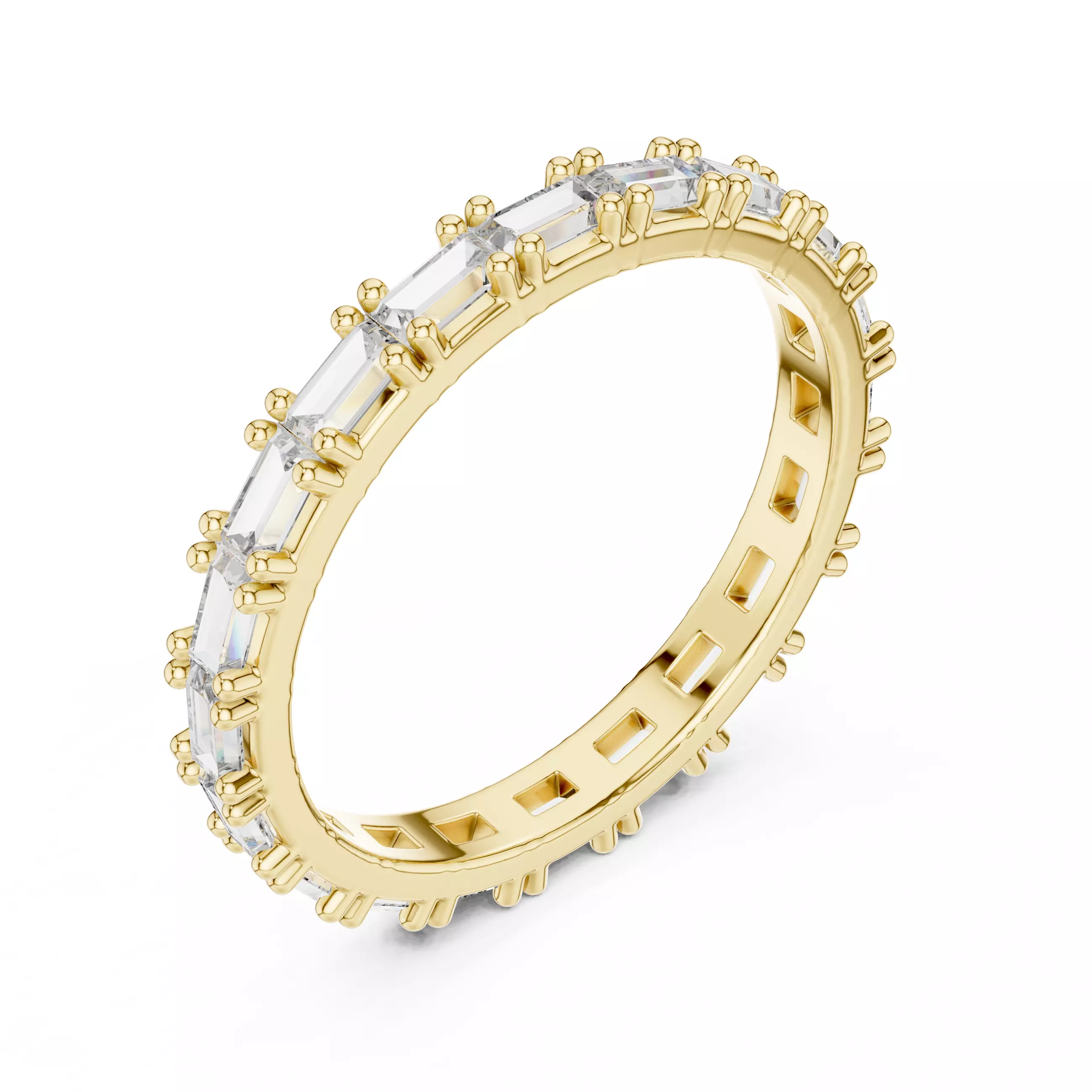 Solitaire Band Ring 3dm stl renders animation videos details 3D print model_11