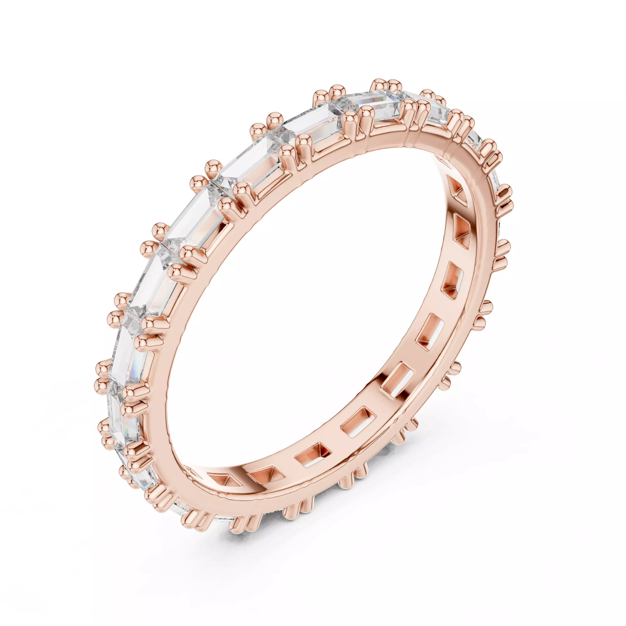 Solitaire Band Ring 3dm stl renders animation videos details 3D print model_4