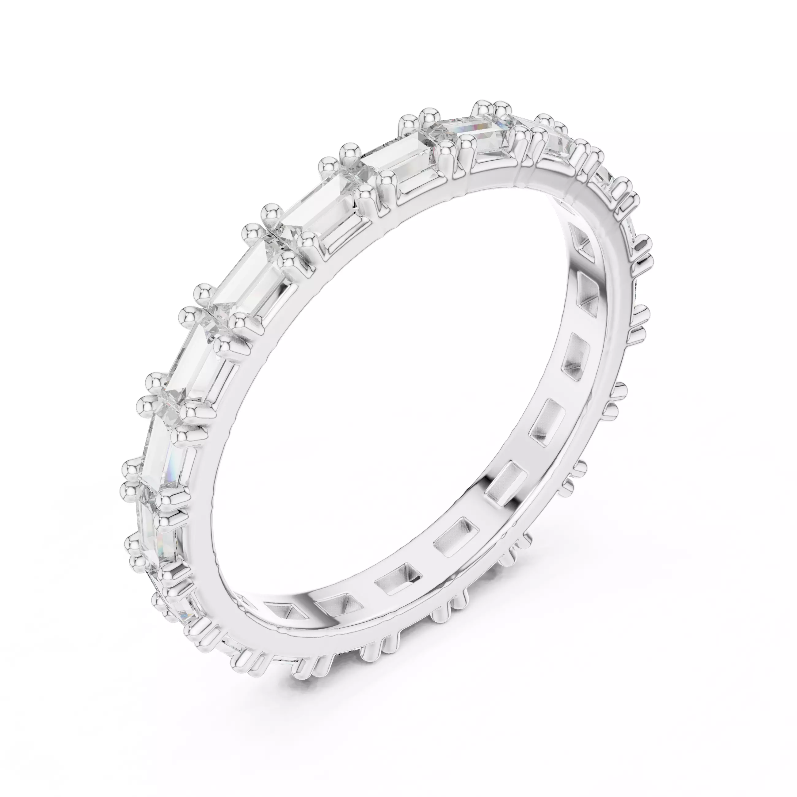 Solitaire Band Ring 3dm stl renders animation videos details 3D print model_7