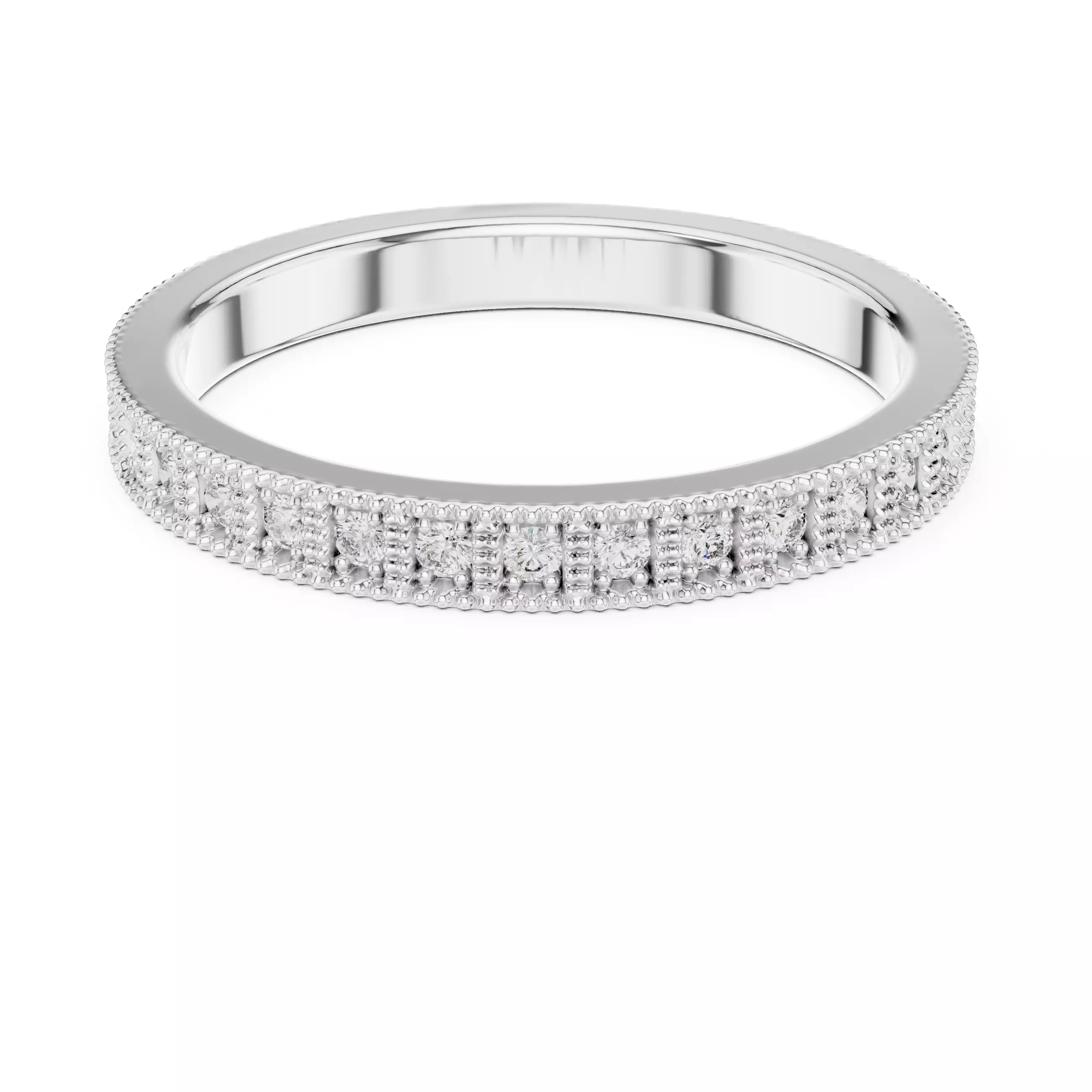 Solitaire Band Ring 3dm stl renders animation videos details 3D print model_9