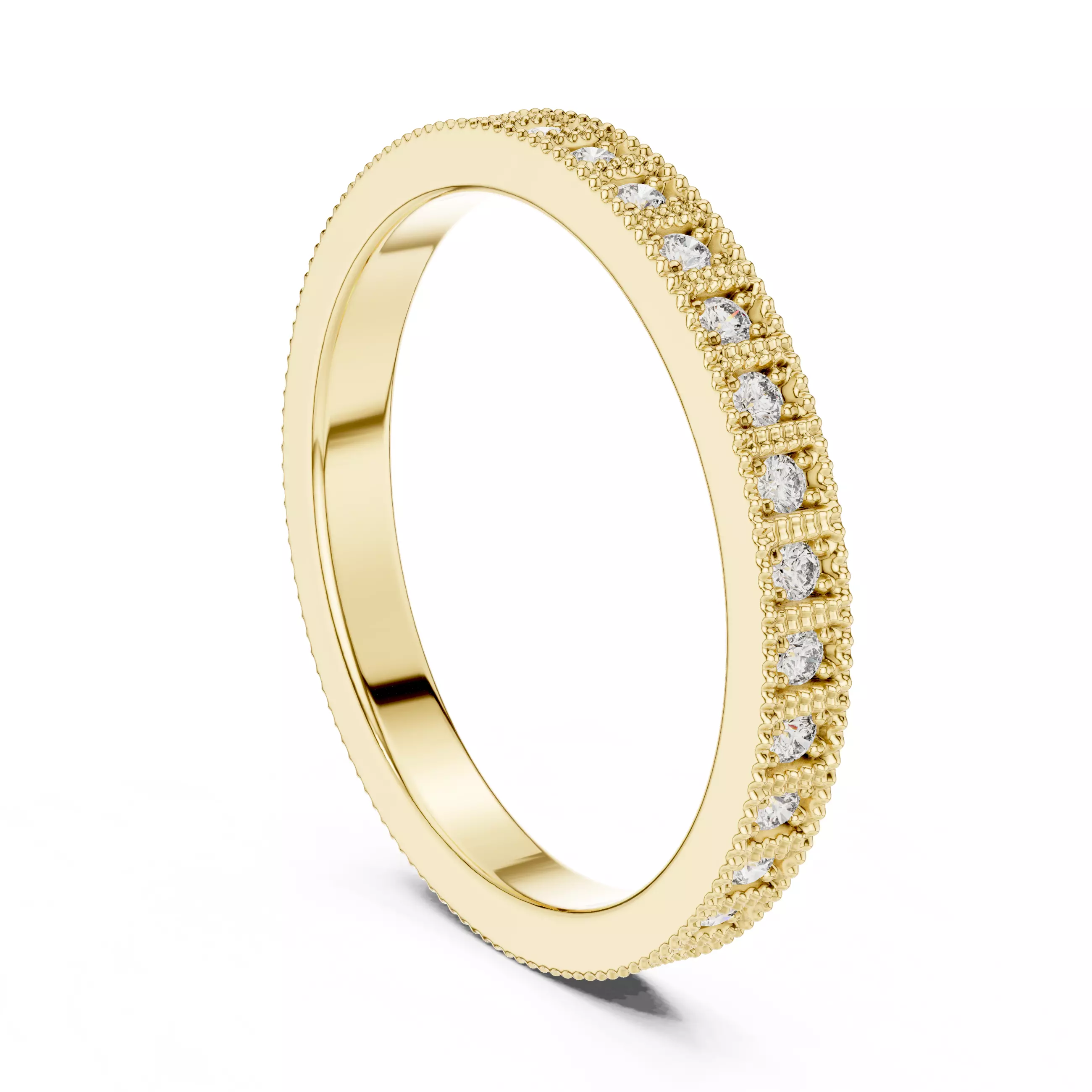 Solitaire Band Ring 3dm stl renders animation videos details 3D print model_10