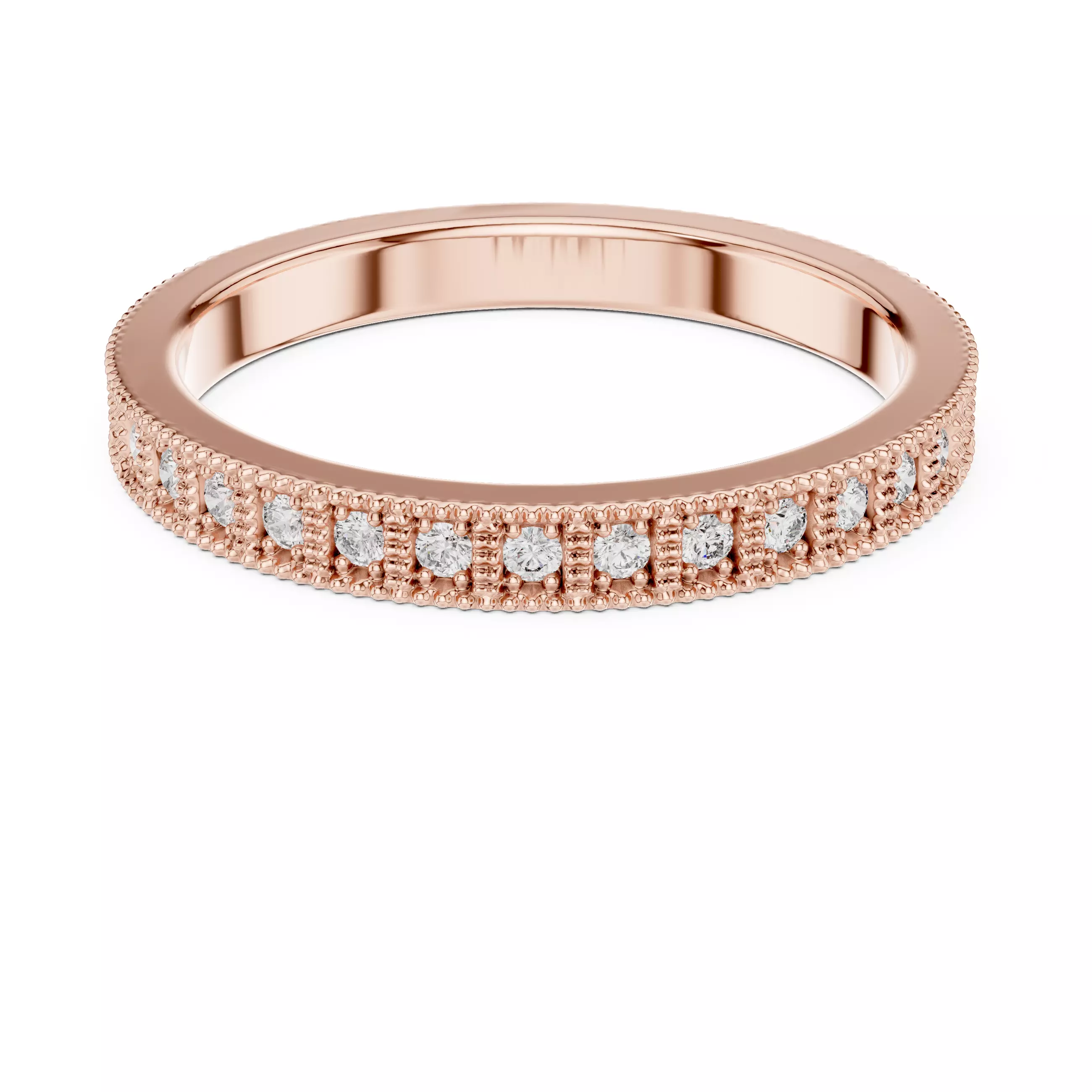 Solitaire Band Ring 3dm stl renders animation videos details 3D print model_0