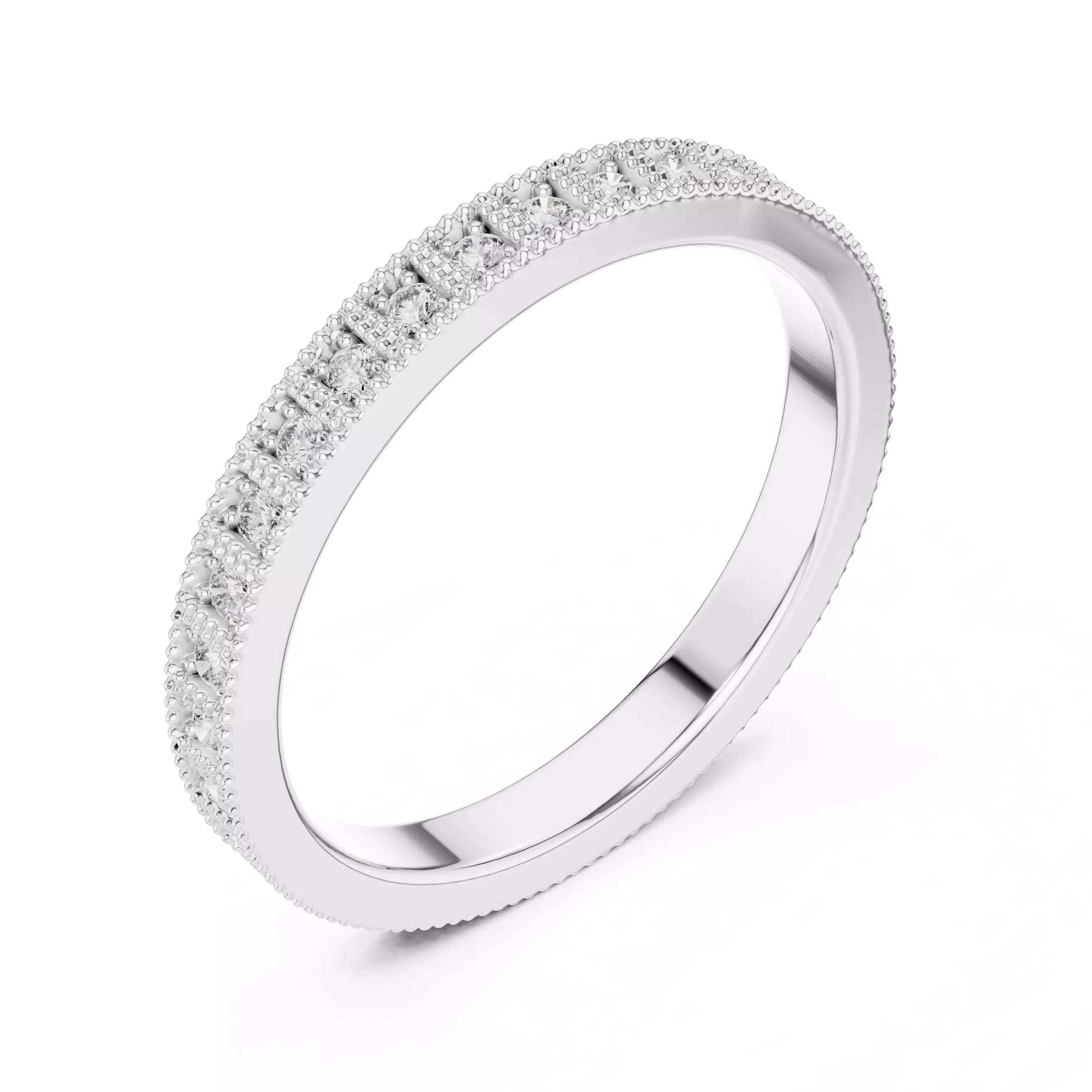 Solitaire Band Ring 3dm stl renders animation videos details 3D print model_7