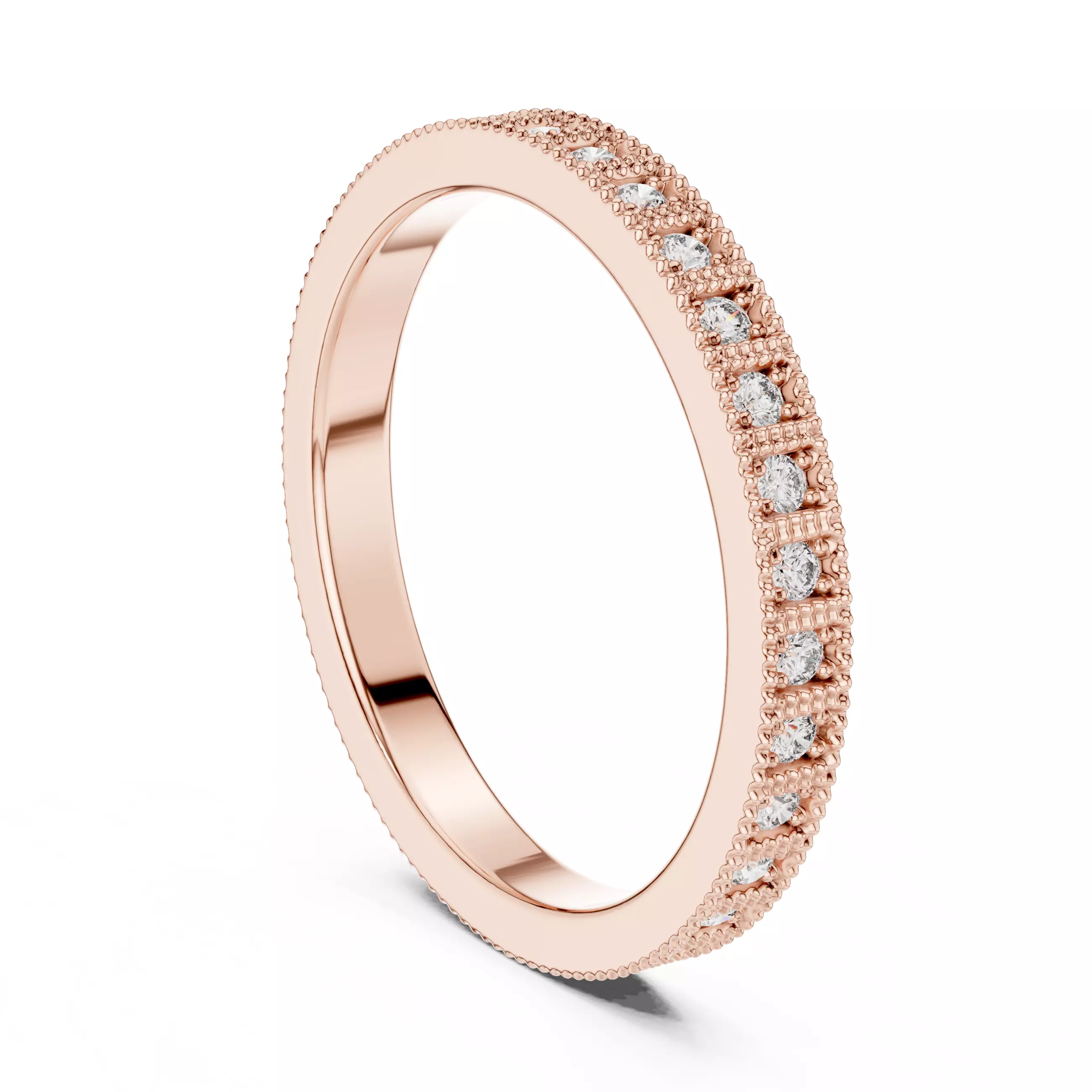 Solitaire Band Ring 3dm stl renders animation videos details 3D print model_3