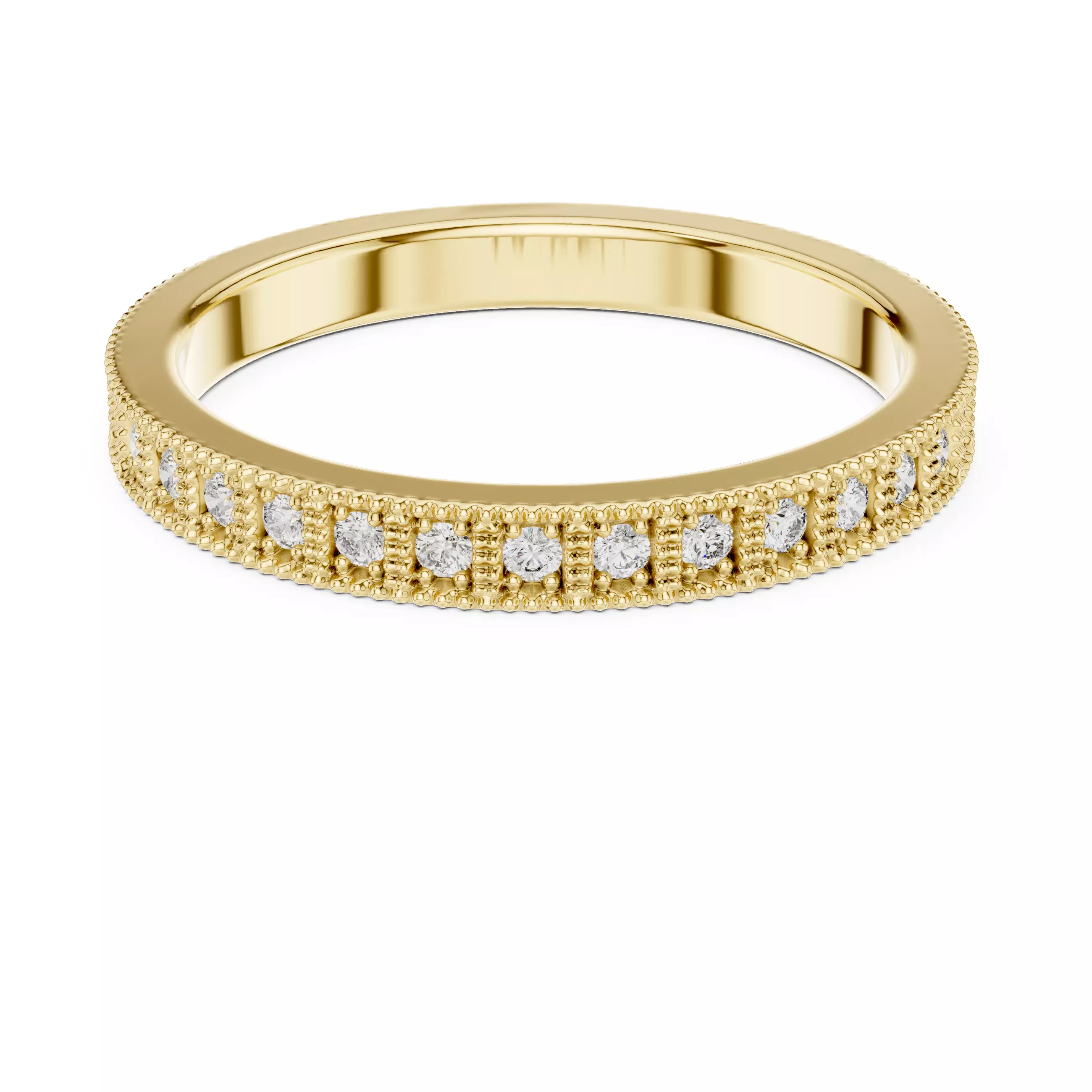 Solitaire Band Ring 3dm stl renders animation videos details 3D print model_13