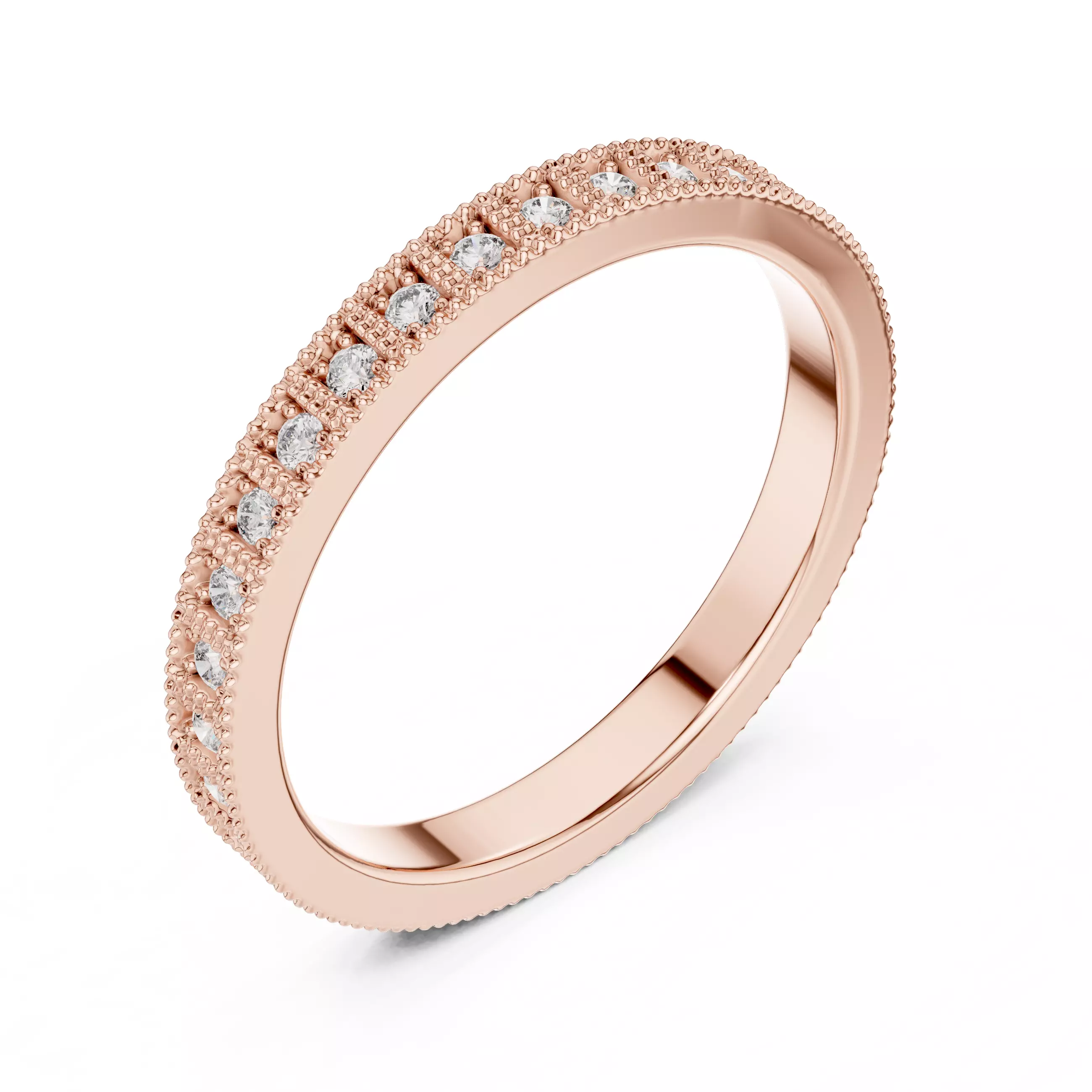 Solitaire Band Ring 3dm stl renders animation videos details 3D print model_4