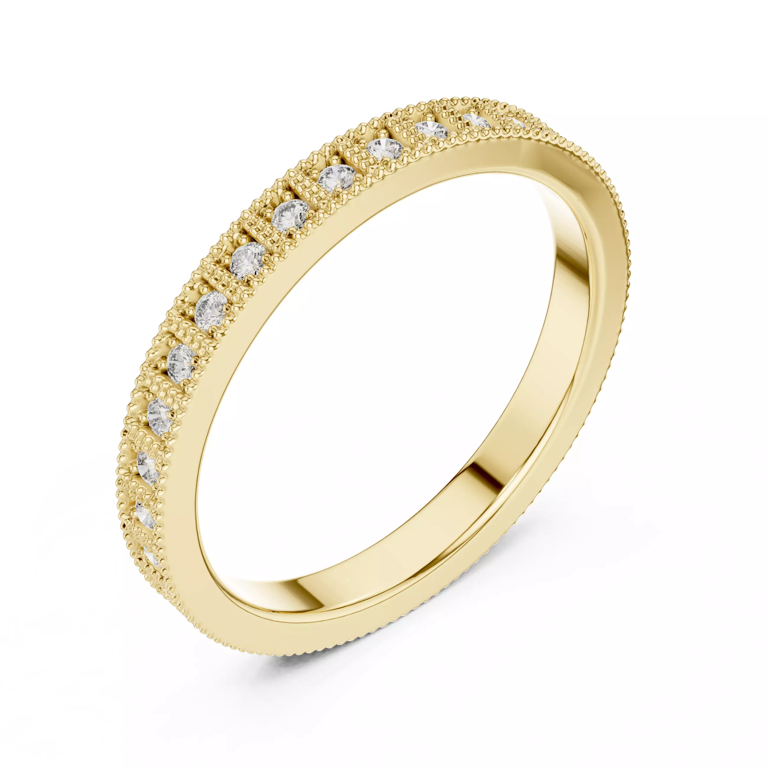 Solitaire Band Ring 3dm stl renders animation videos details 3D print model_11