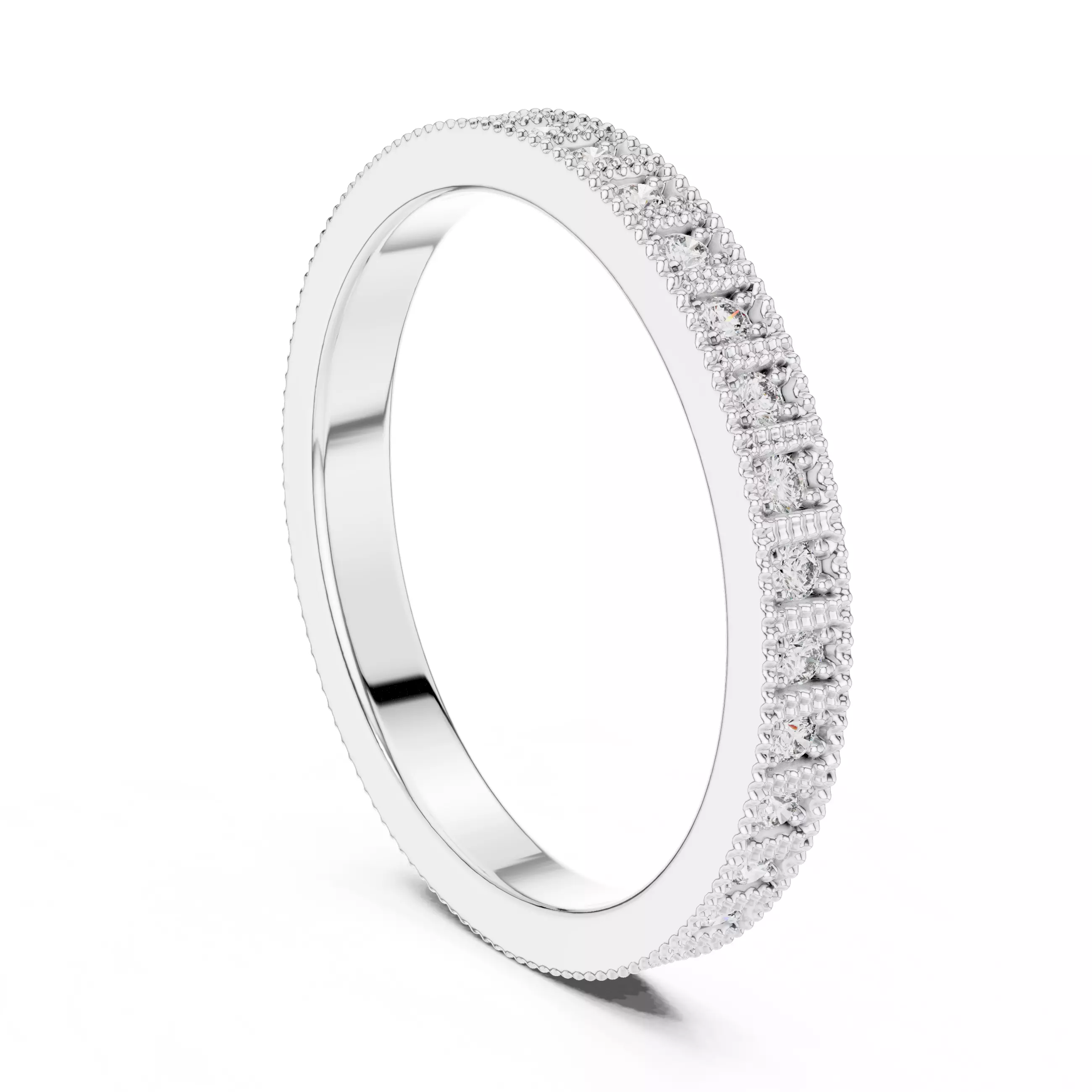 Solitaire Band Ring 3dm stl renders animation videos details 3D print model_6