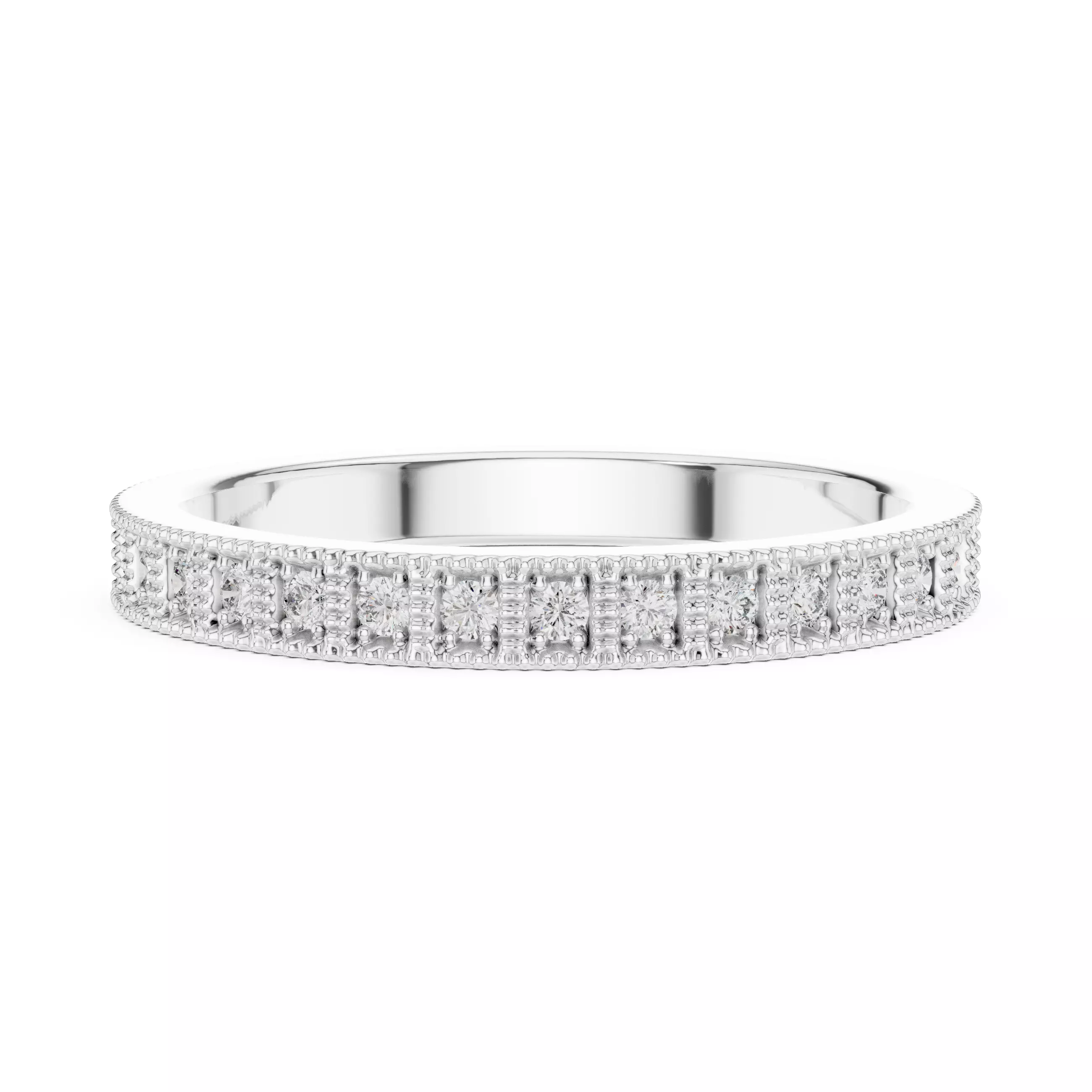 Solitaire Band Ring 3dm stl renders animation videos details 3D print model_8