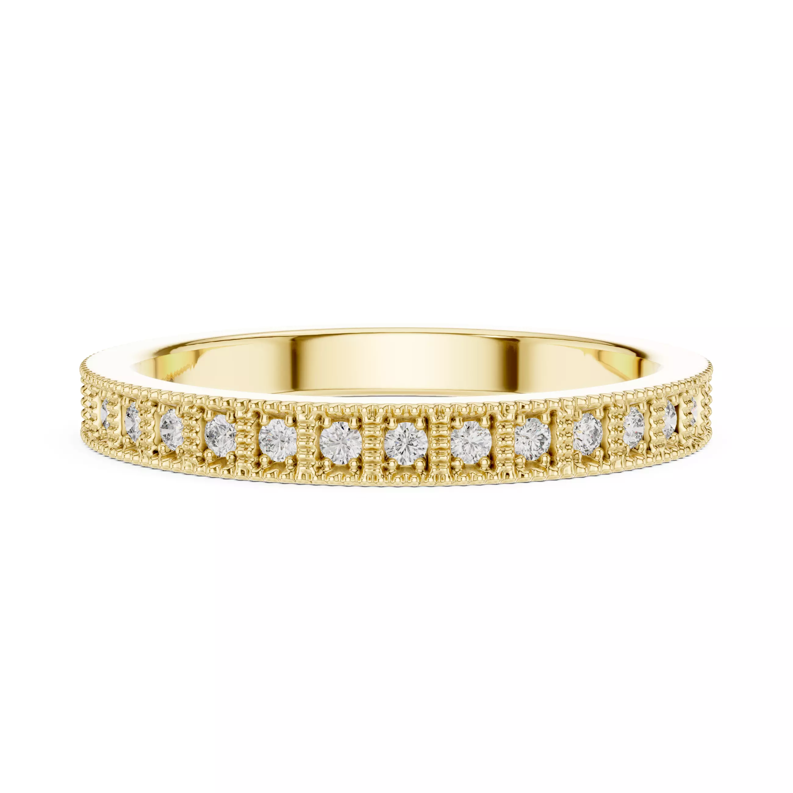 Solitaire Band Ring 3dm stl renders animation videos details 3D print model_12