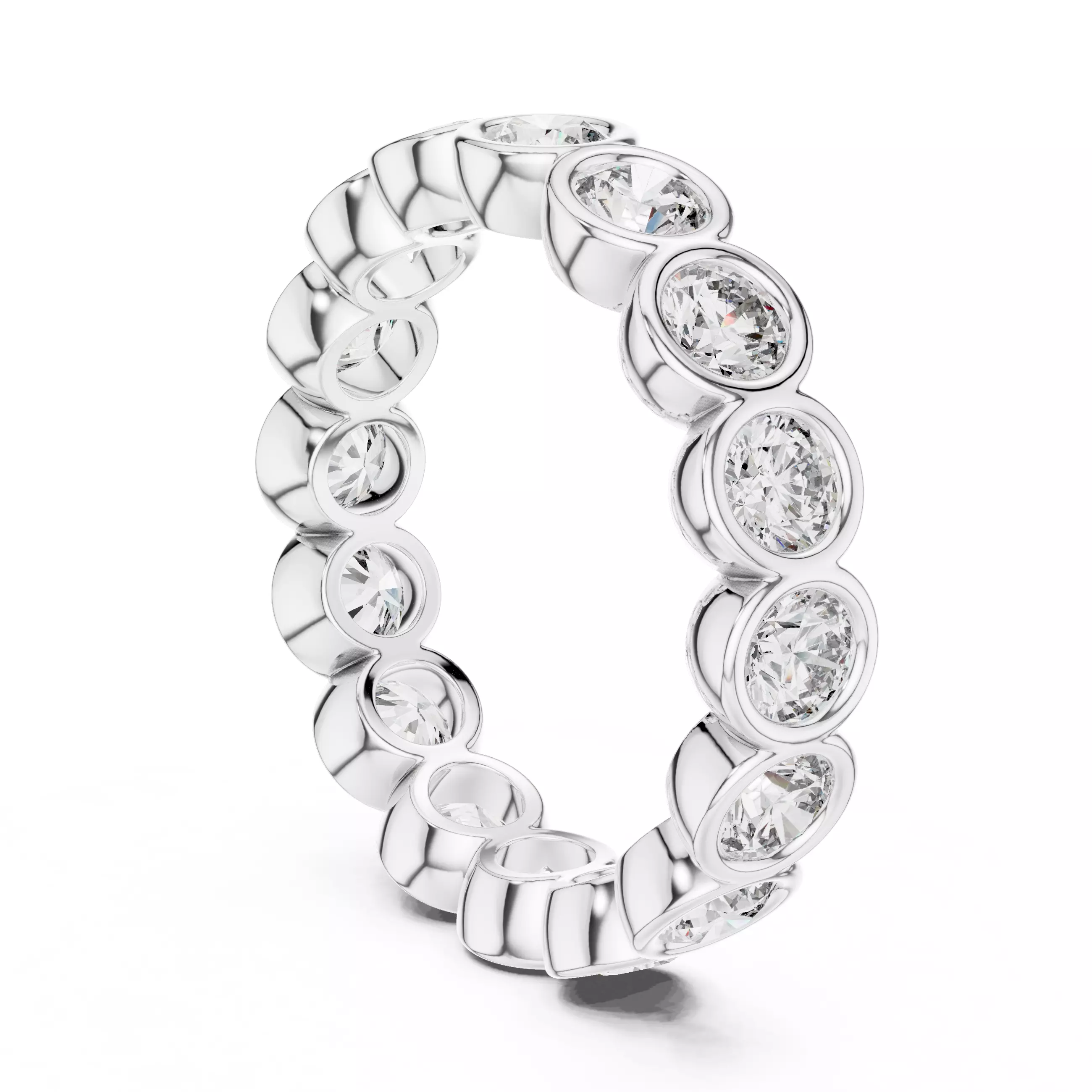 Solitaire Band Ring 3dm stl renders animation videos details  3D print model_6