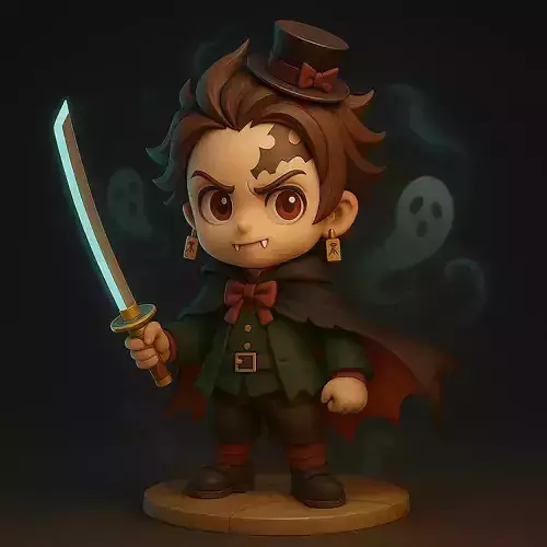 Chibi Tanjiro  Vampire Hunter Halloween Edition