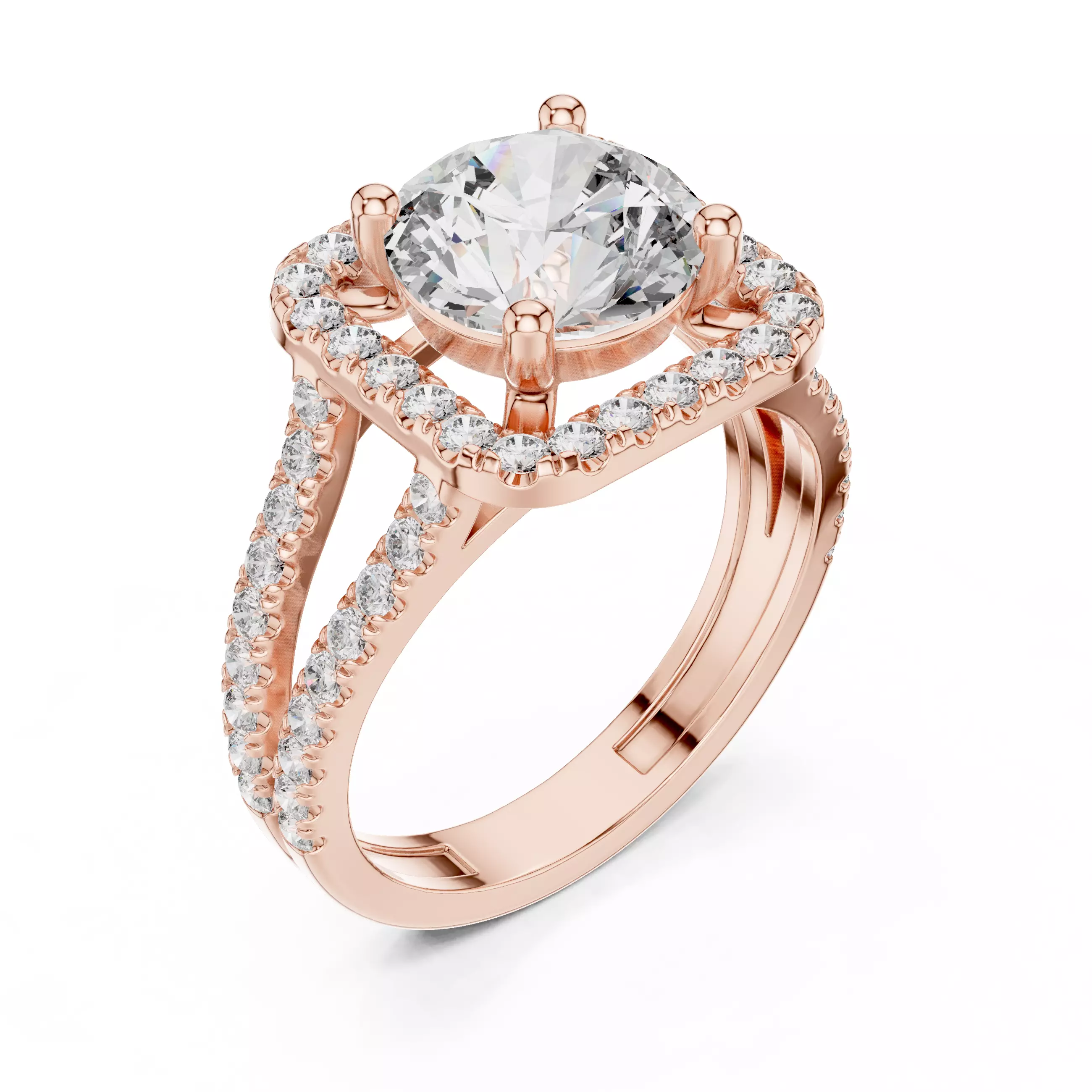 Solitaire Ring 3dm stl renders animation videos details  3D print model_4