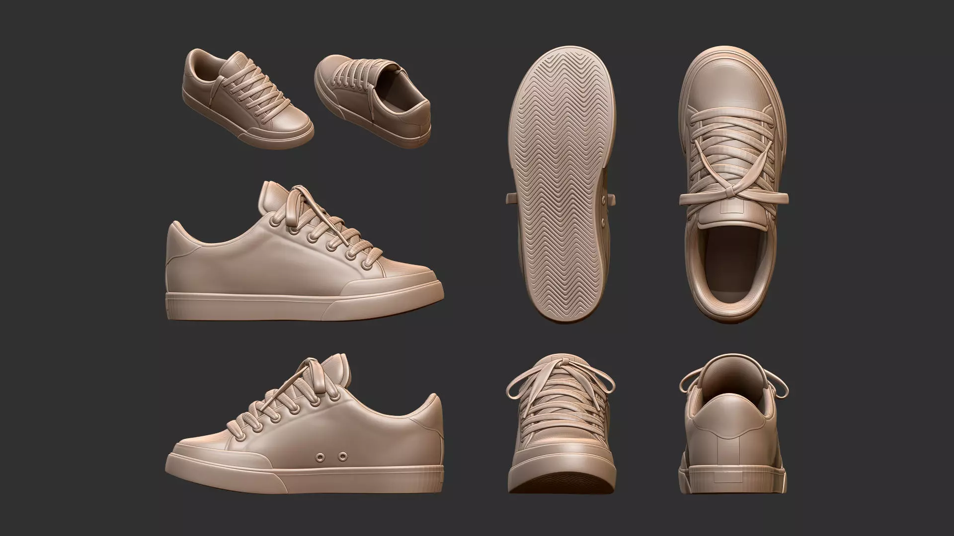 Skate Shoes Low-poly 3D model_6