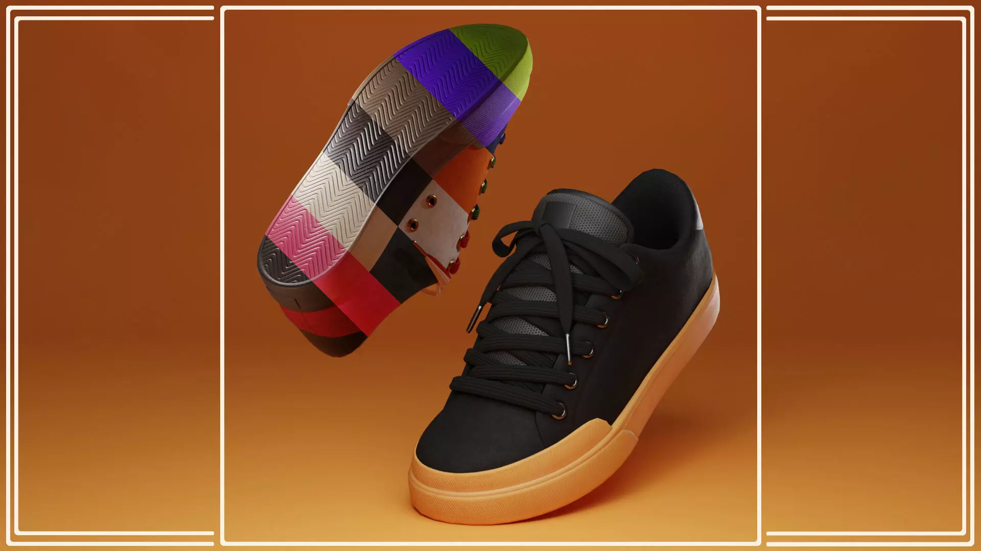 Skate Shoes Low-poly 3D model_0