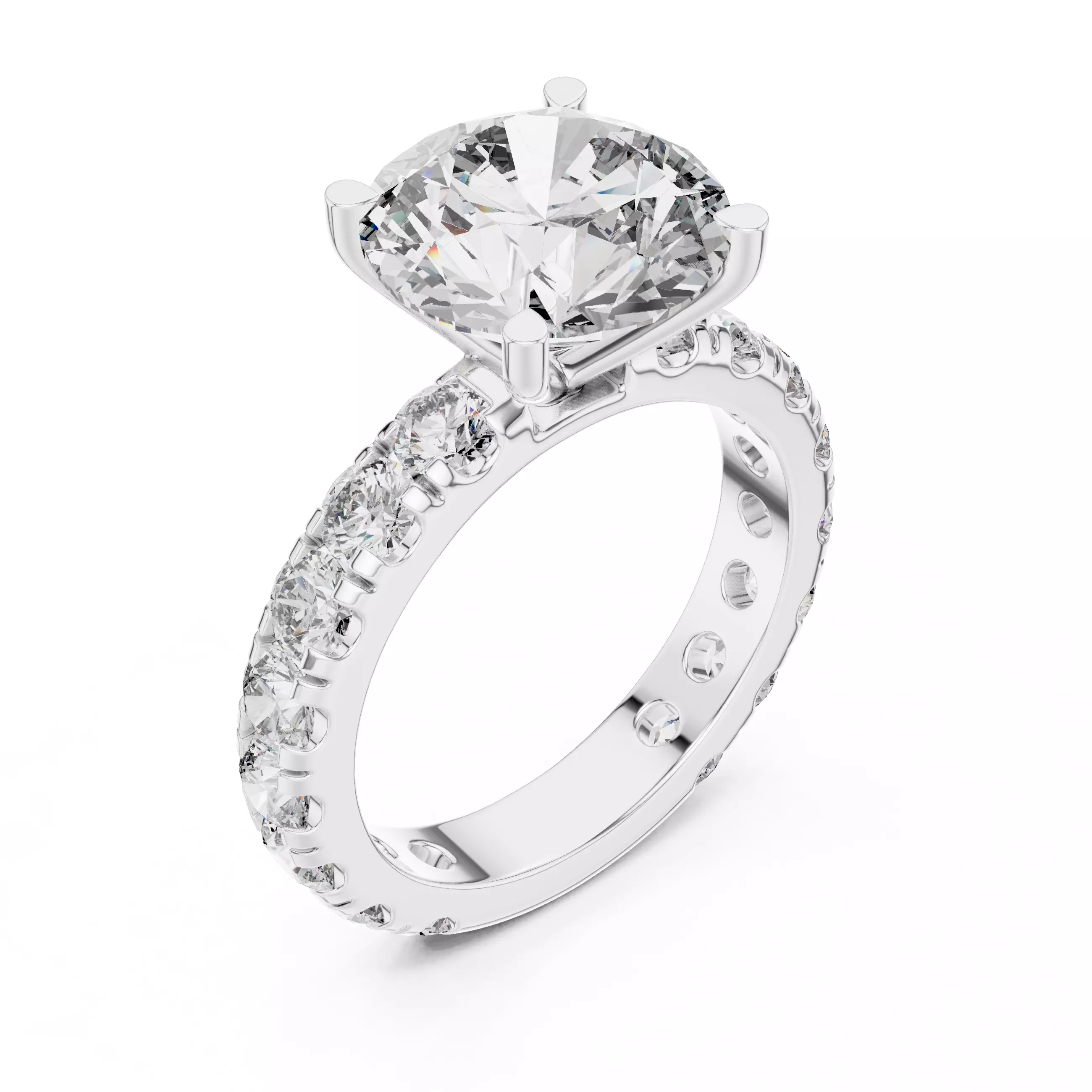 Solitaire Ring 3dm stl renders animation videos details  3D print model_7