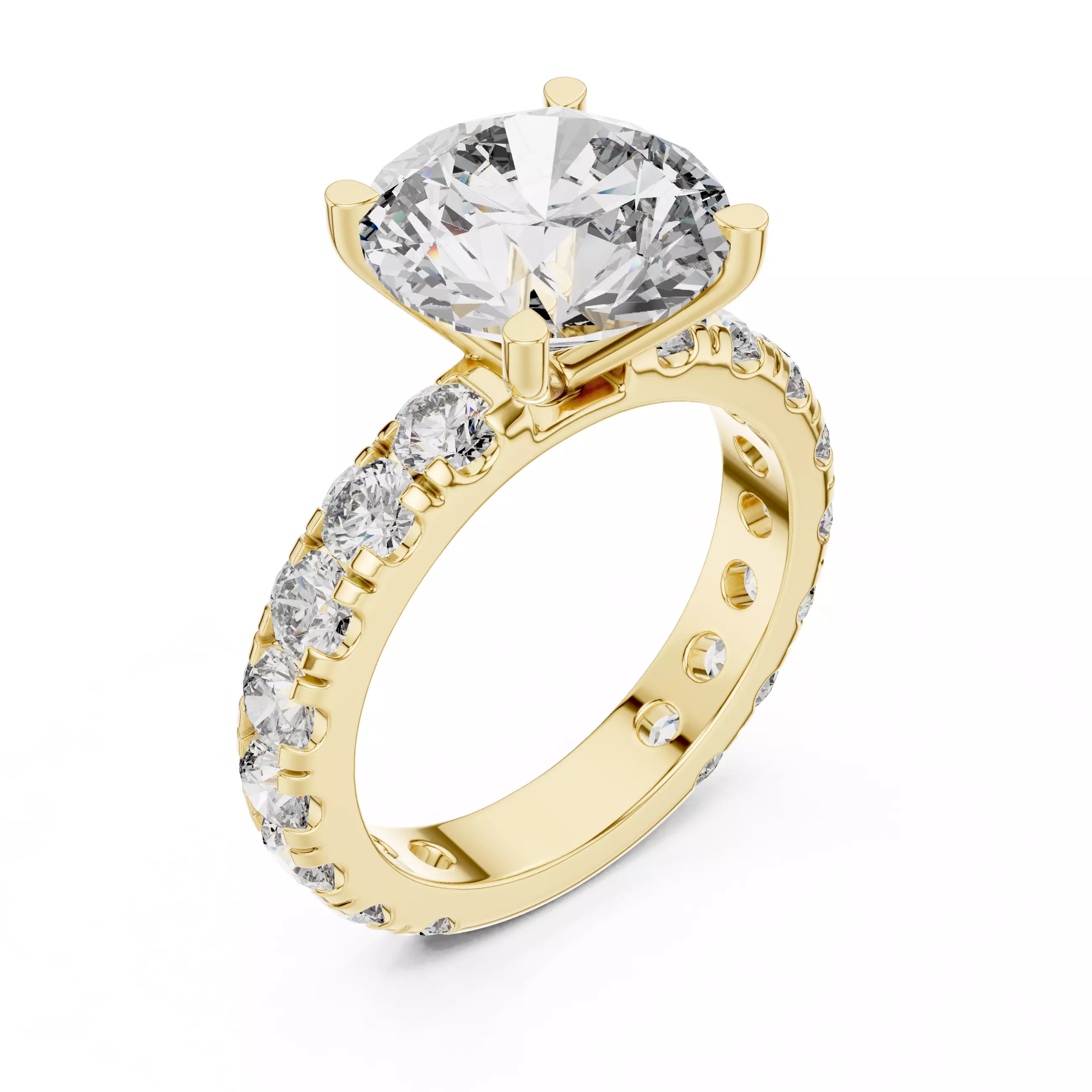 Solitaire Ring 3dm stl renders animation videos details  3D print model_11