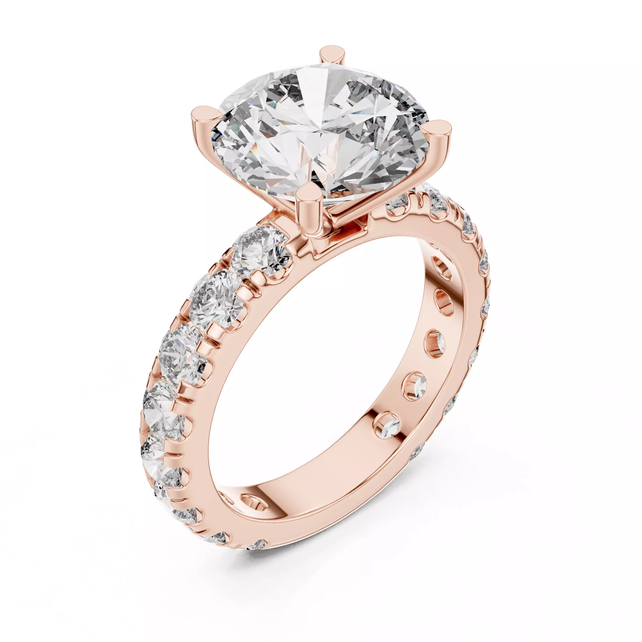 Solitaire Ring 3dm stl renders animation videos details  3D print model_4