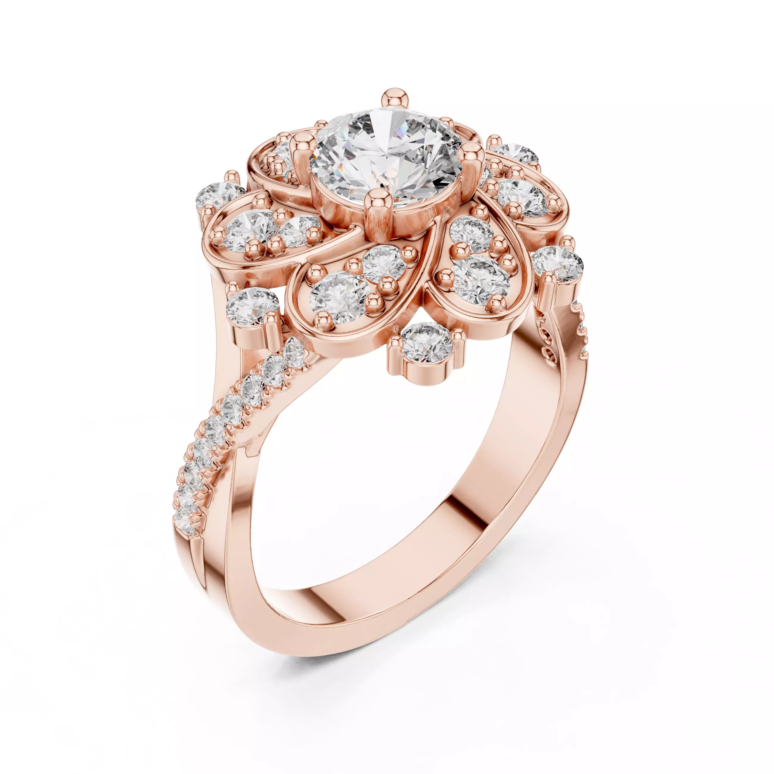 Solitaire Ring 3dm stl renders animation videos details  3D print model_4