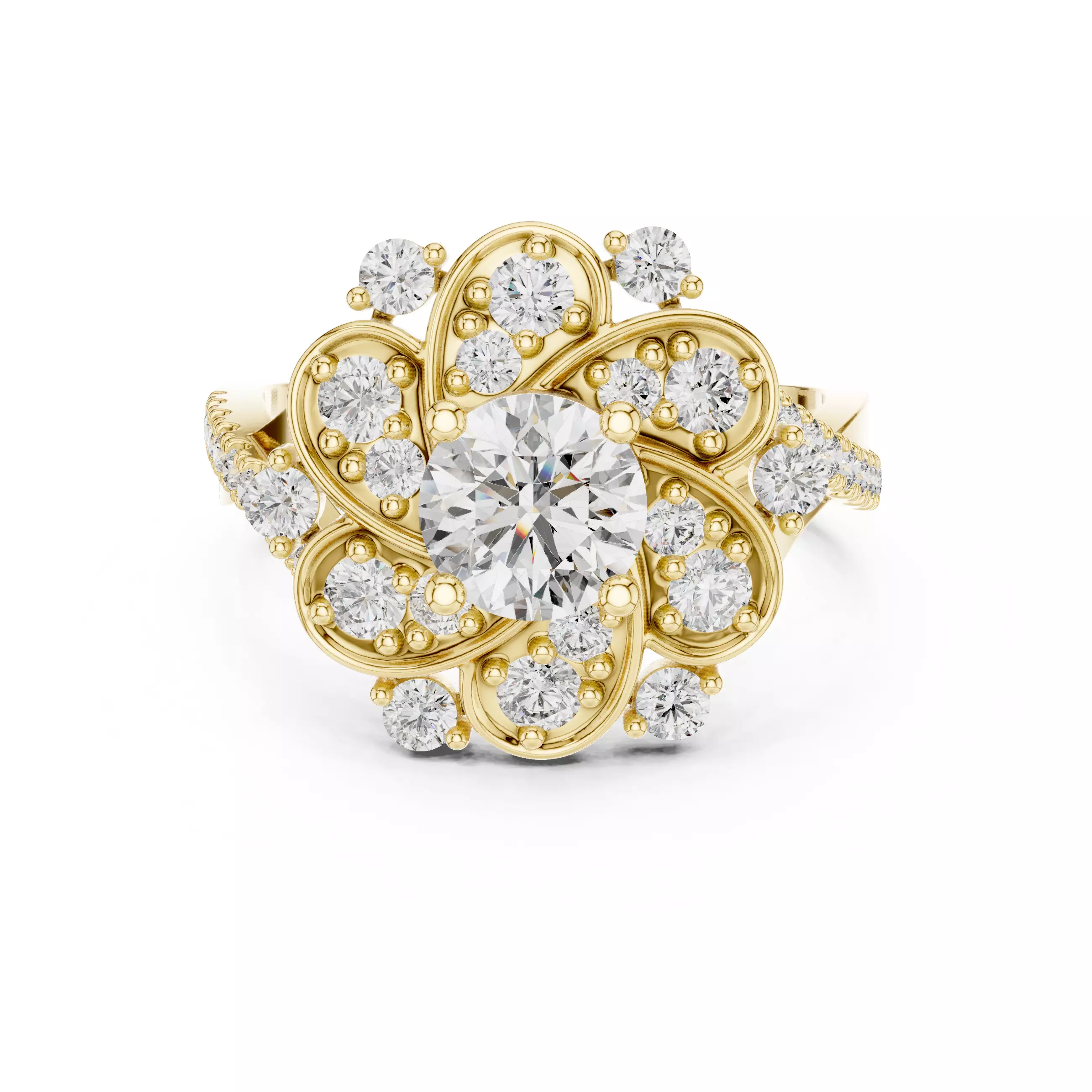 Solitaire Ring 3dm stl renders animation videos details  3D print model_13