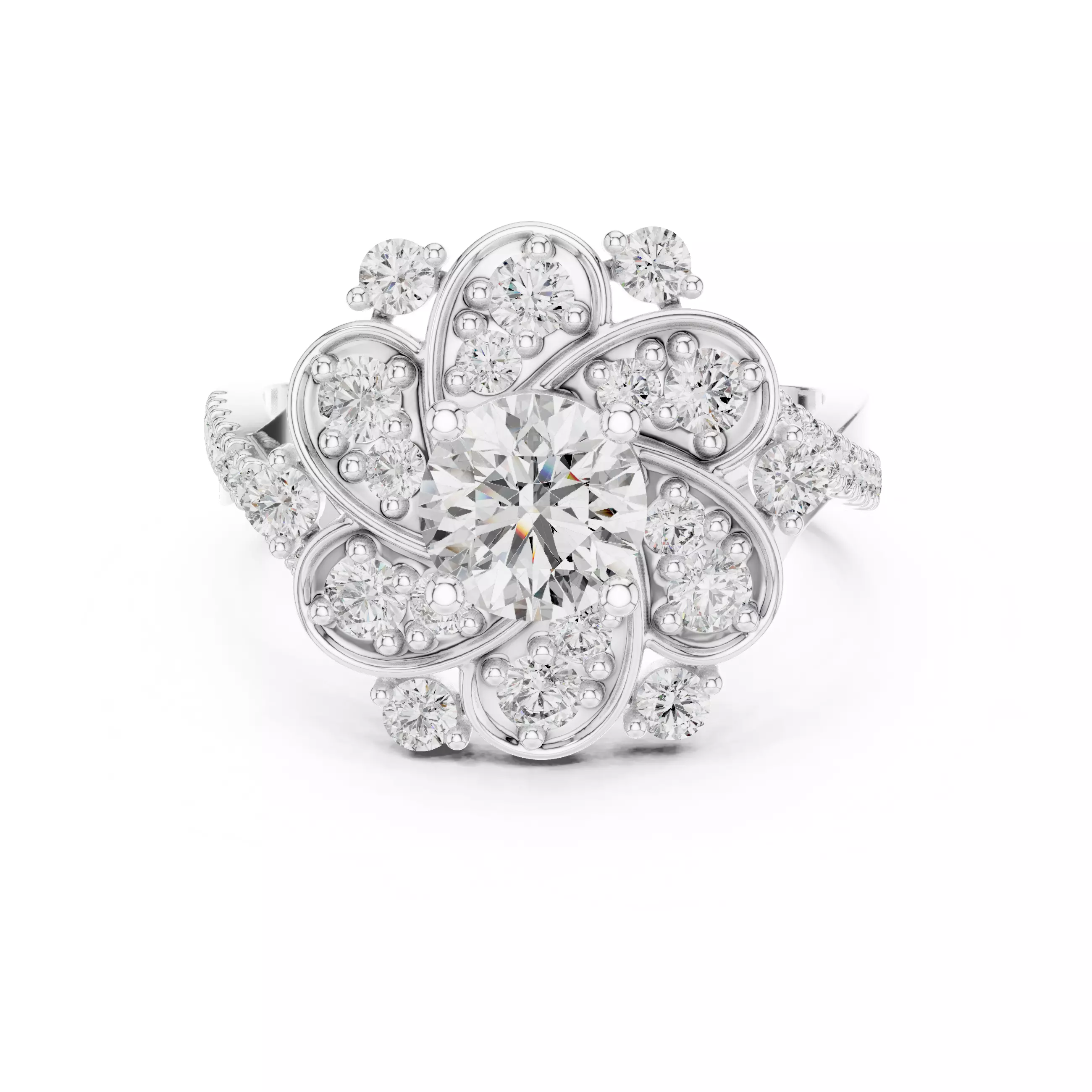 Solitaire Ring 3dm stl renders animation videos details  3D print model_9