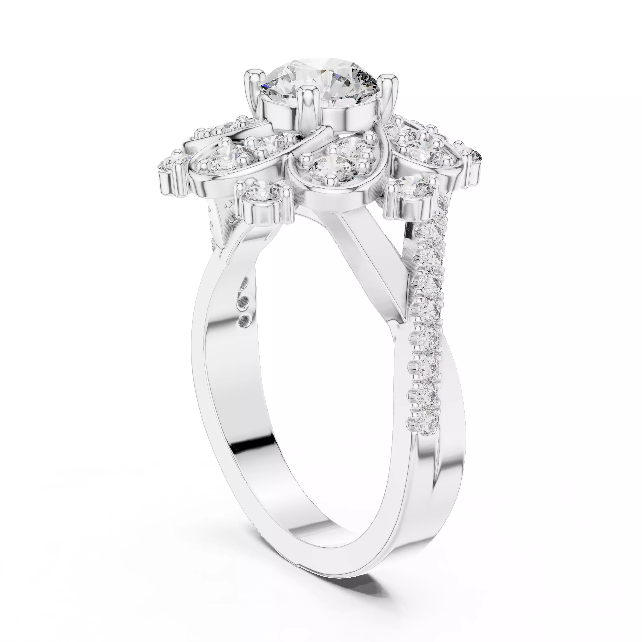 Solitaire Ring 3dm stl renders animation videos details  3D print model_6