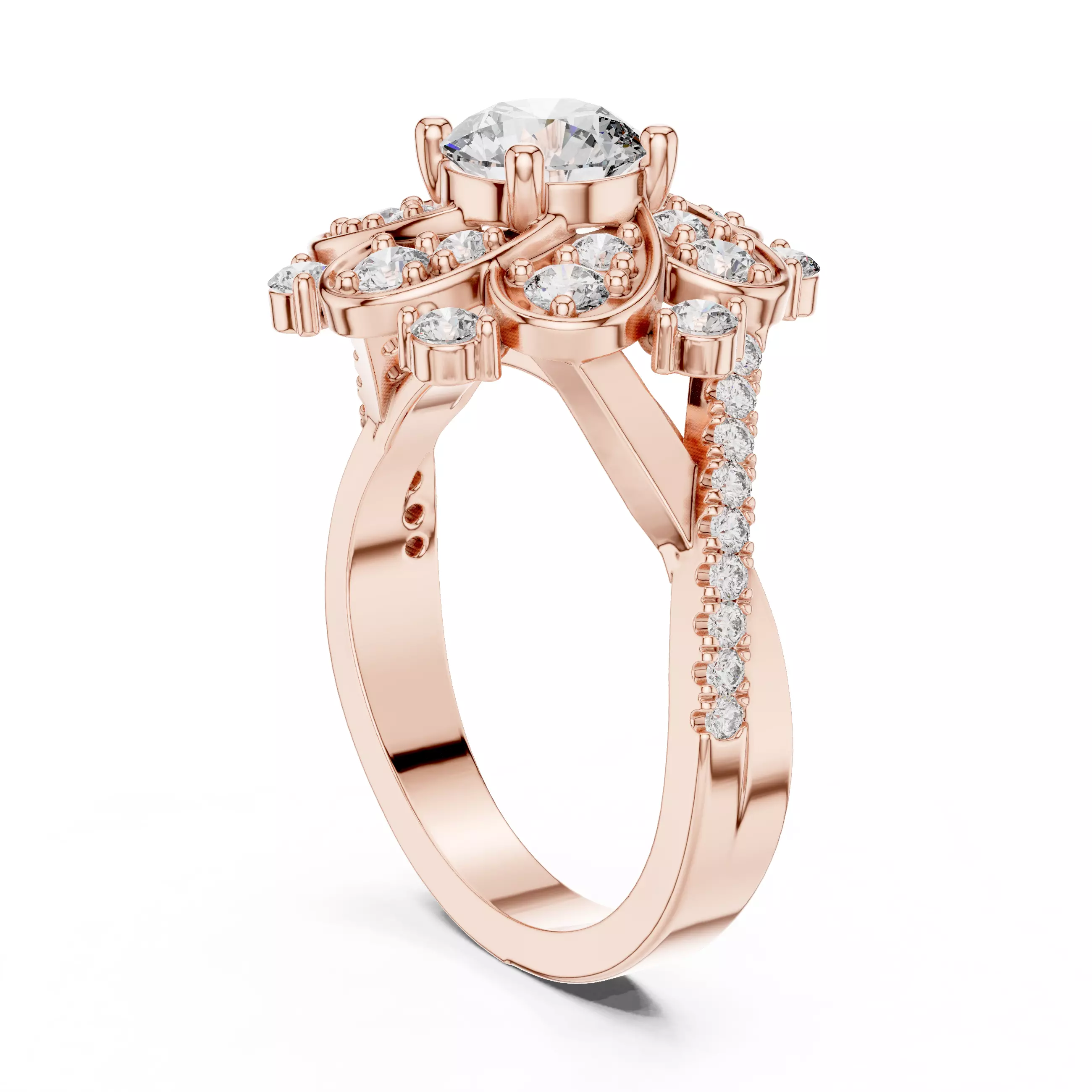 Solitaire Ring 3dm stl renders animation videos details  3D print model_3