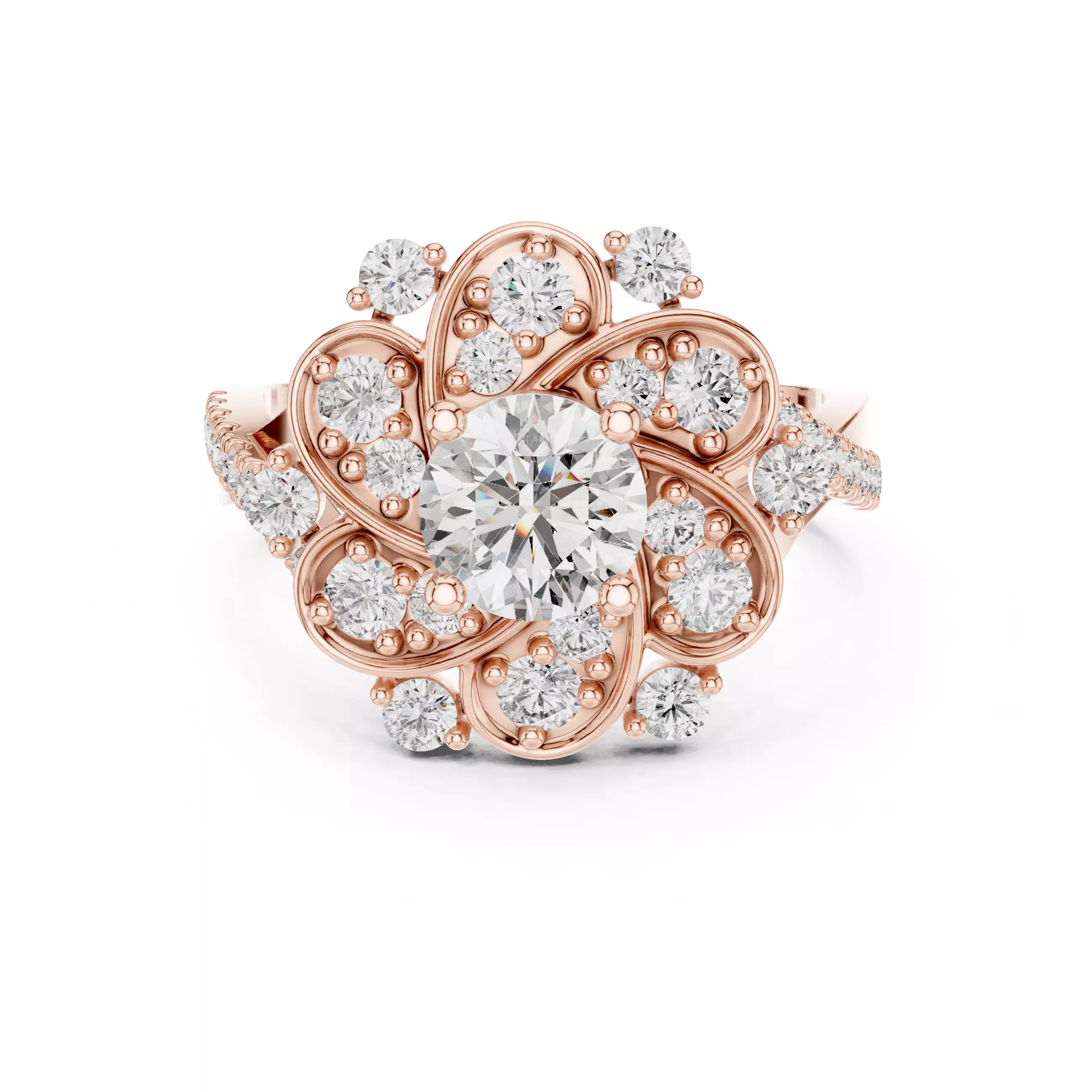 Solitaire Ring 3dm stl renders animation videos details  3D print model_0