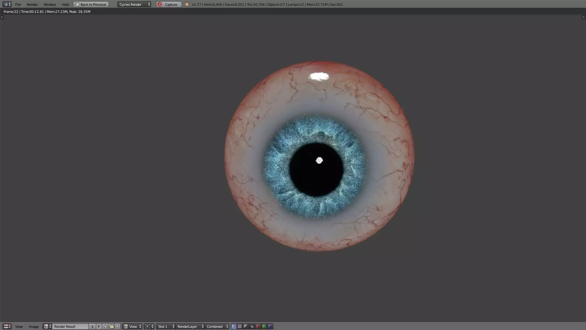 Blue eye Free low-poly 3D model